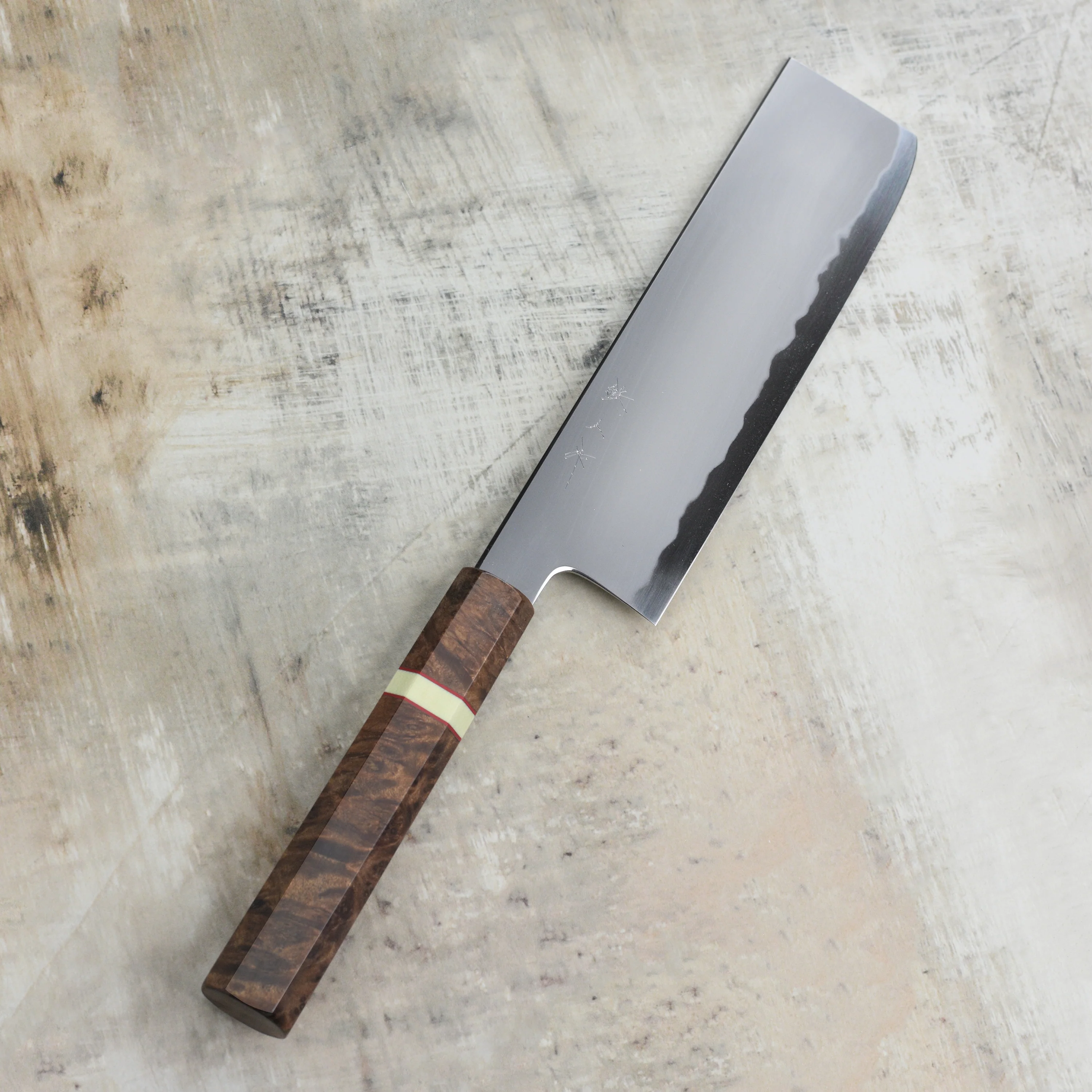 Tetsujin Aogami #2 So Kasumi 7" Nakiri, C+M Custom Handle - Image 4