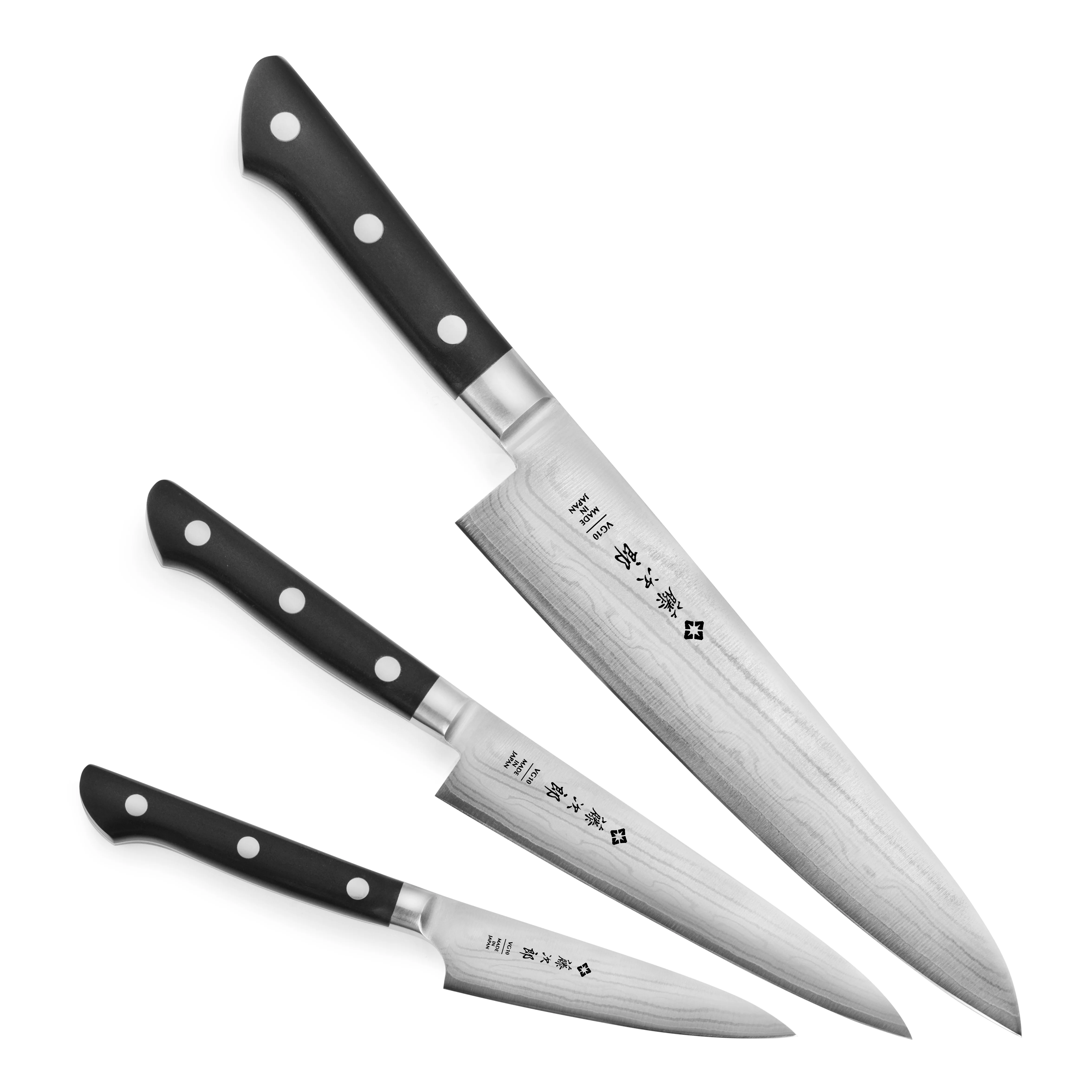 Tojiro Classic Damascus 3 Piece Knife Set - Image 4