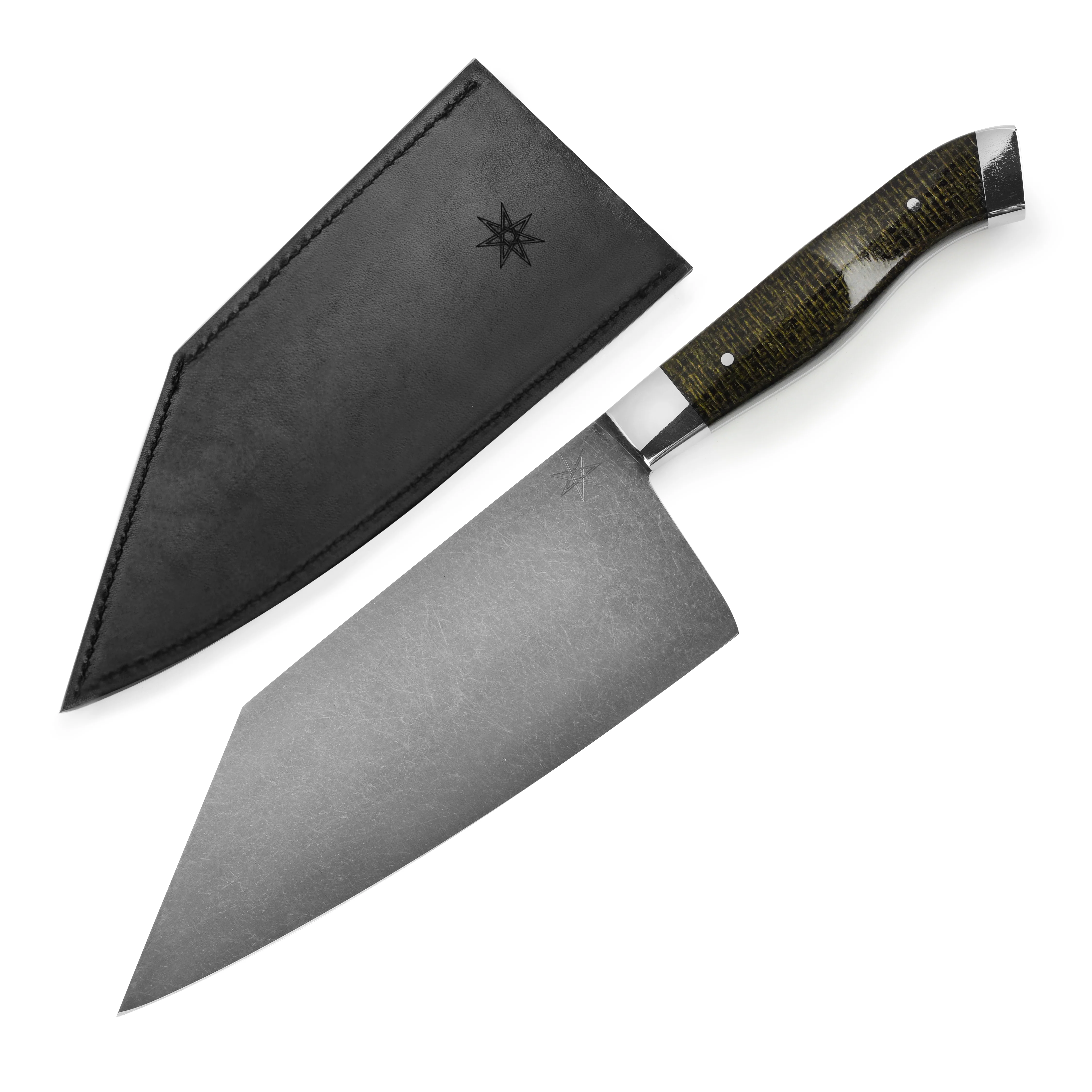 Town Cutler Carbon Pommel 7.5" Chopper with Leather Sheath - Image 4