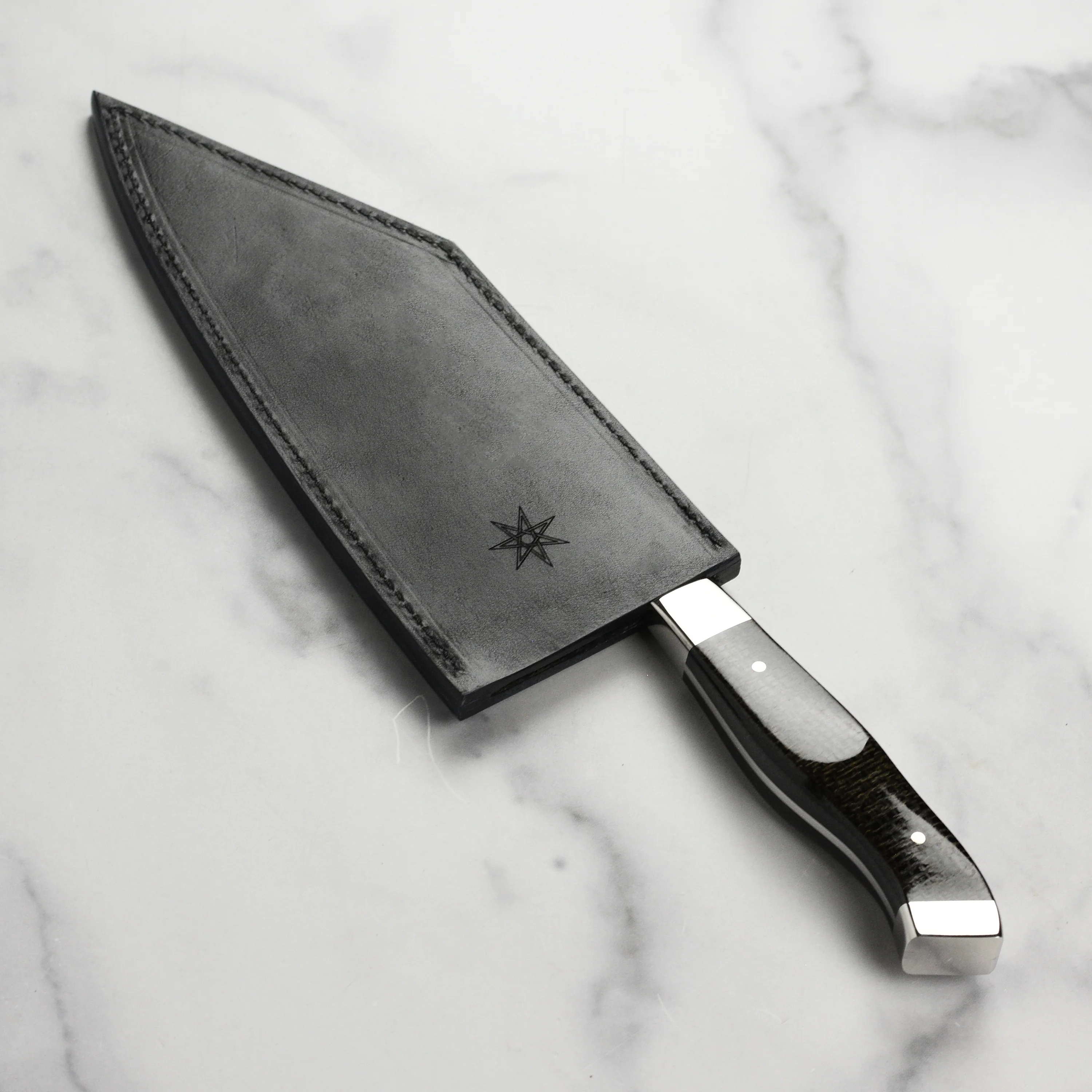 Town Cutler Carbon Pommel 7.5" Chopper with Leather Sheath - Image 6