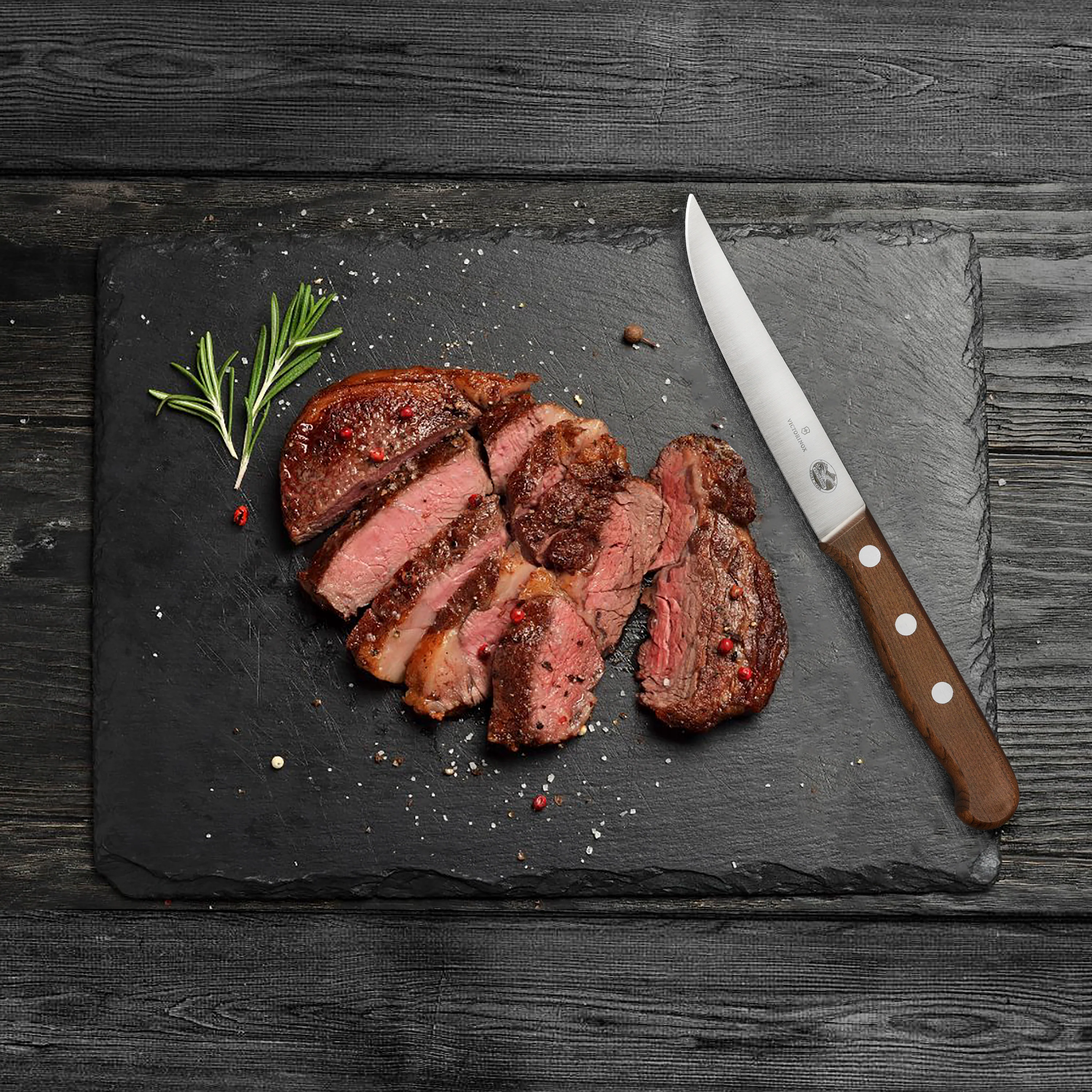 Victorinox Wood 4 Piece Fine Edge Steak Knife Set - Image 6