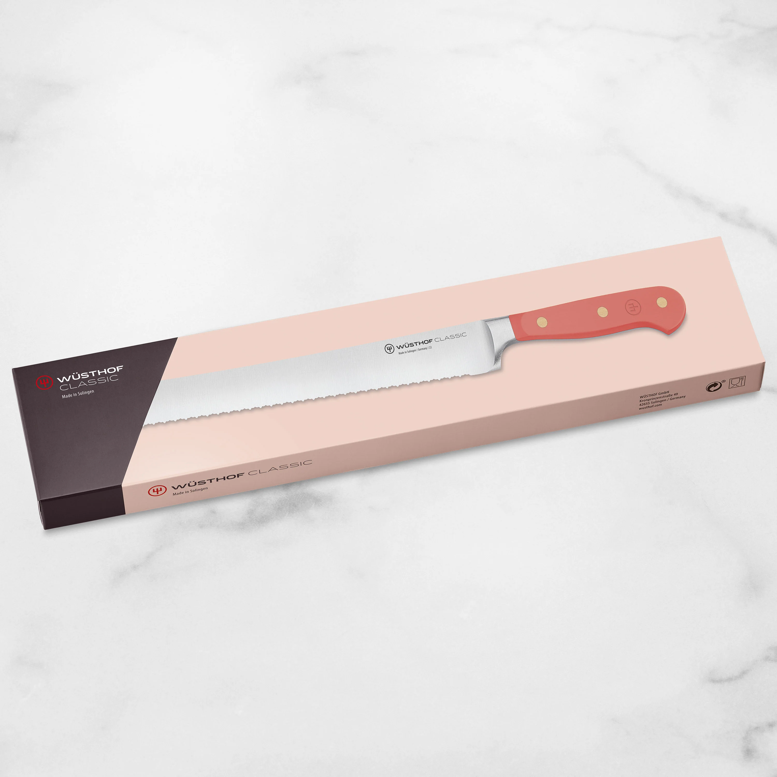 Wusthof Classic Coral Peach 9" Double Serrated Bread Knife - Image 9