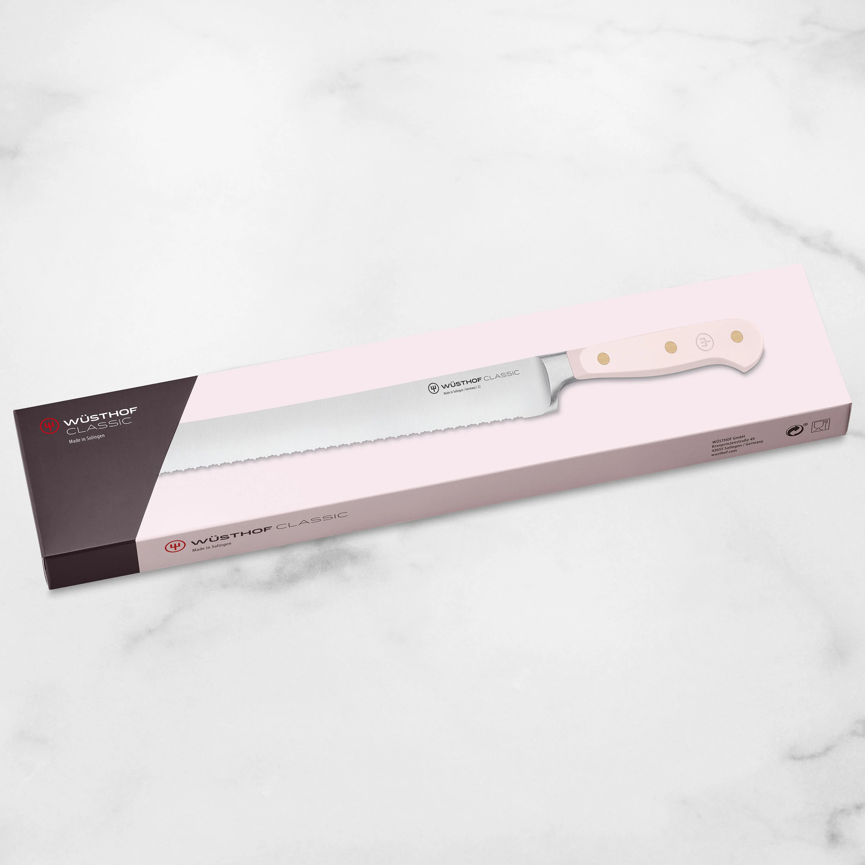 Wusthof Classic Pink Himalayan Salt 9" Double Serrated Bread Knife - Image 9