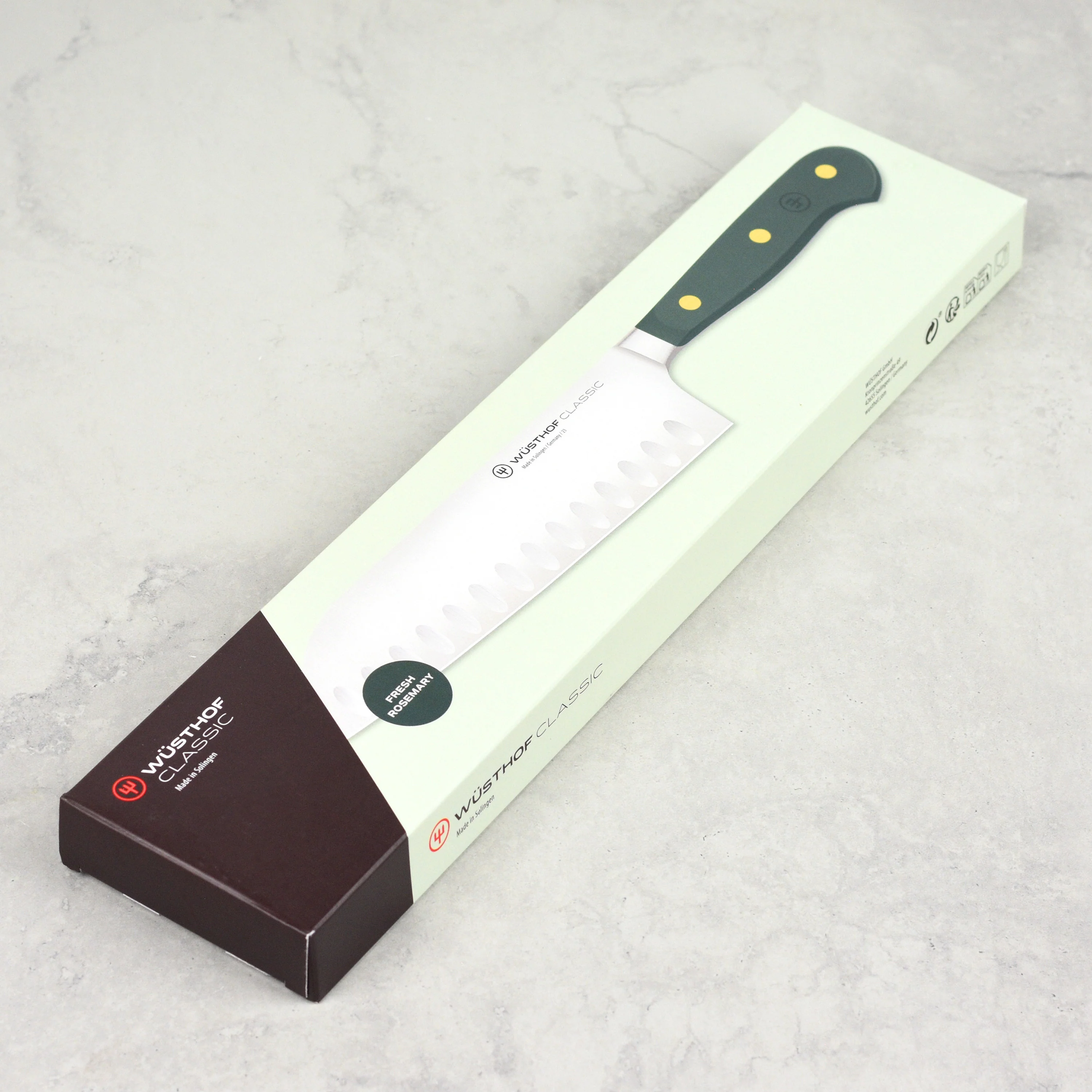 Wusthof Classic Fresh Rosemary 7" Hollow Edge Santoku Knife - Image 3
