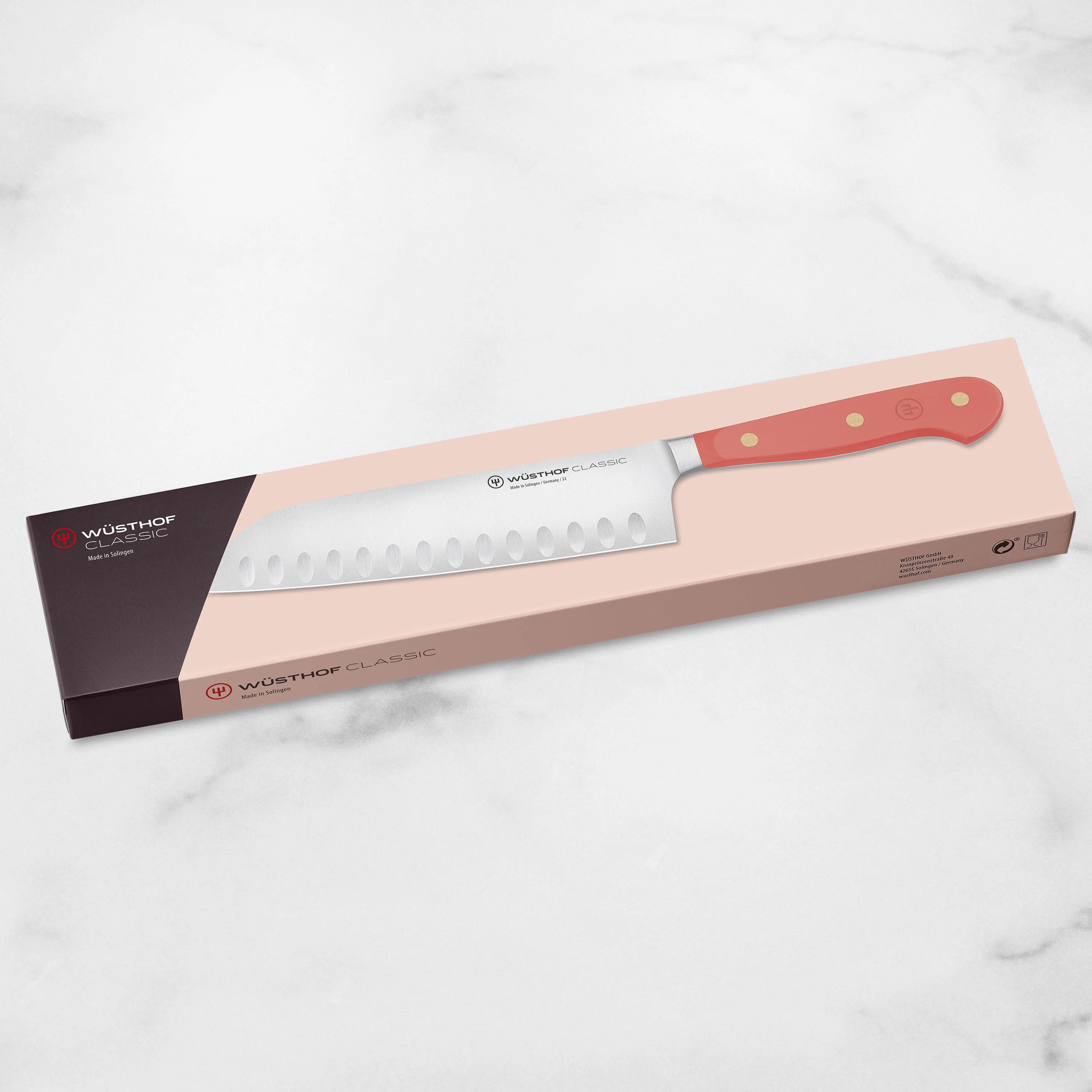 Wusthof Classic Coral Peach 7" Hollow Edge Santoku Knife - Image 7