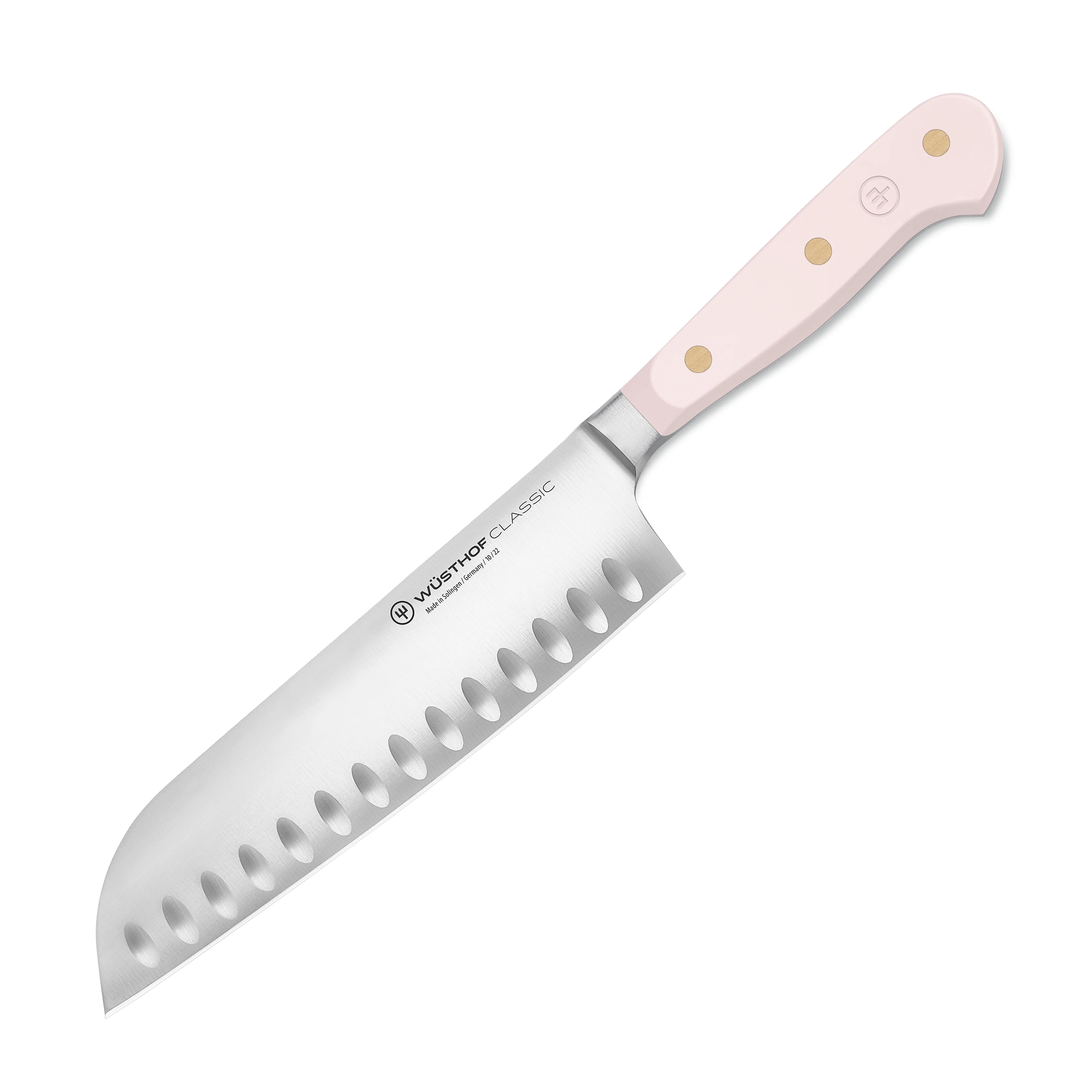 Wusthof Classic Pink Himalayan Salt 7" Hollow Edge Santoku Knife - Image 4