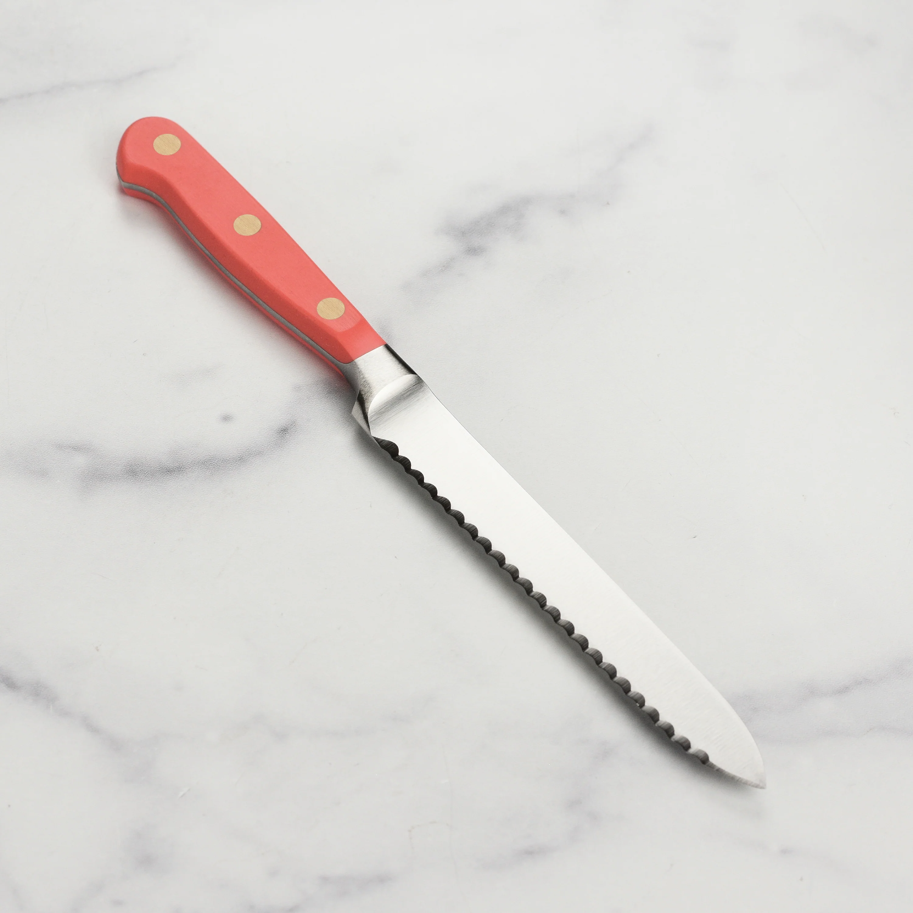 Wusthof Classic Coral Peach 5" Serrated Utility Knife - Image 6