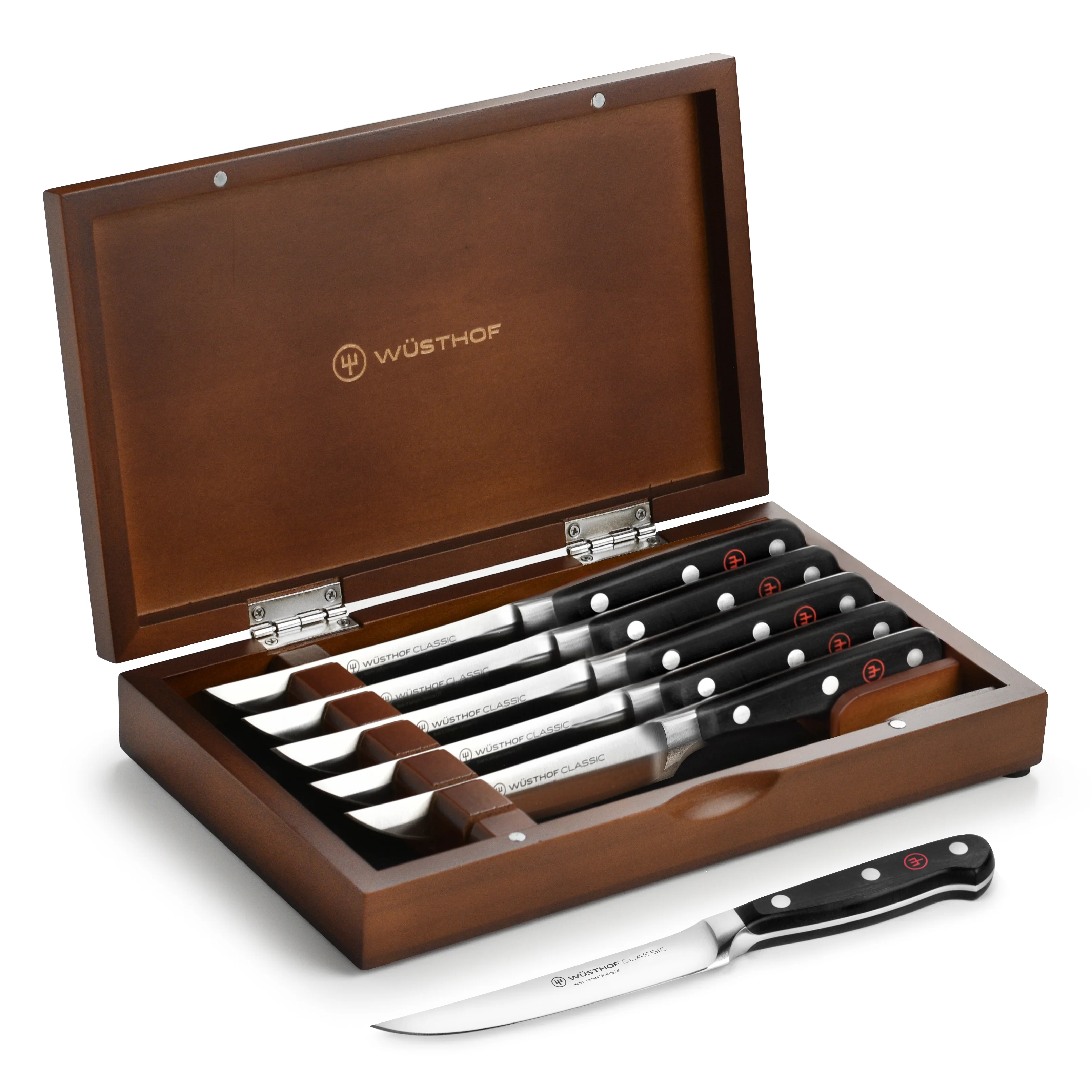 Wusthof Classic 6 Piece Steak Knife Set with Wood Case - Image 4