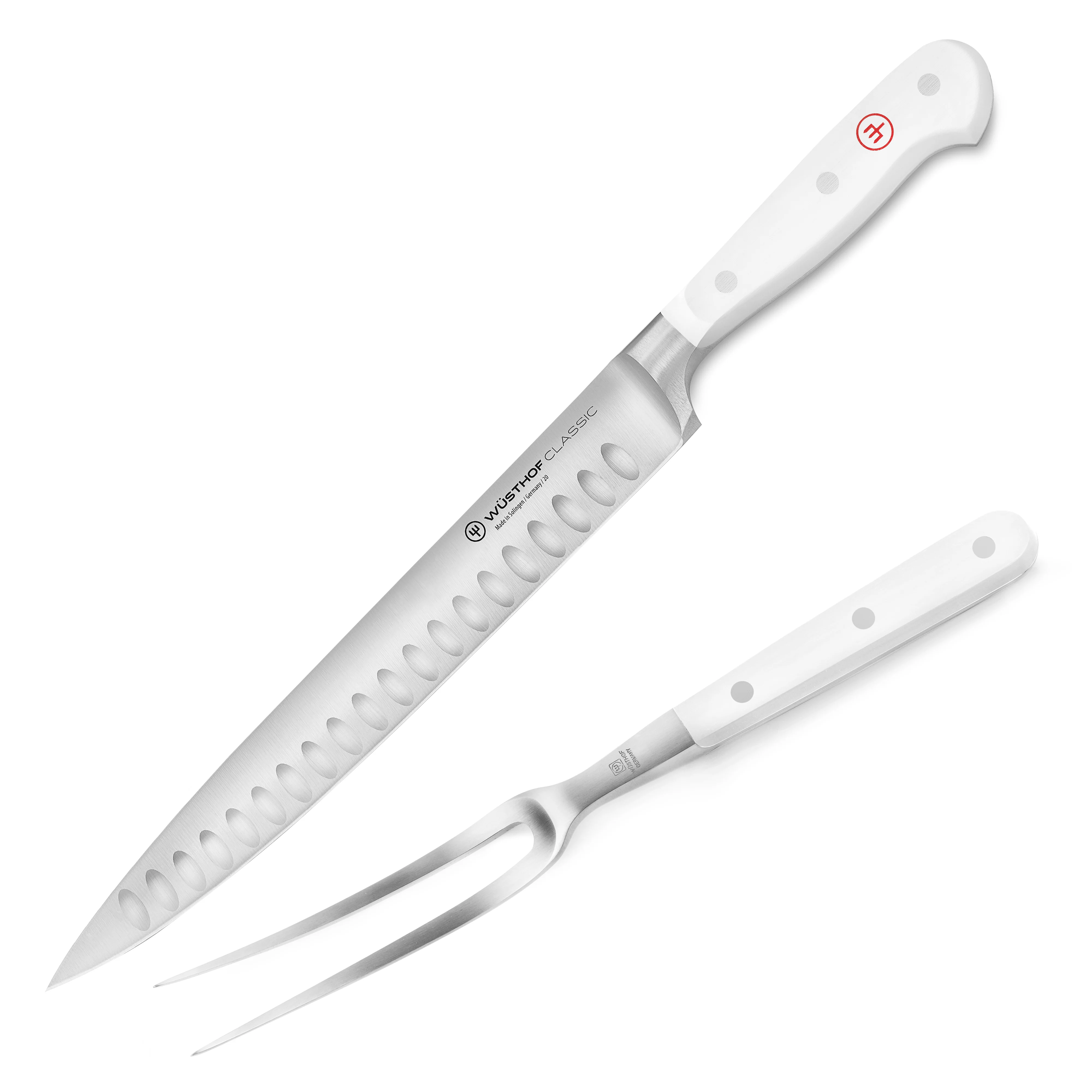Wusthof Classic White 2 Piece Hollow Edge Carving Set - Image 4