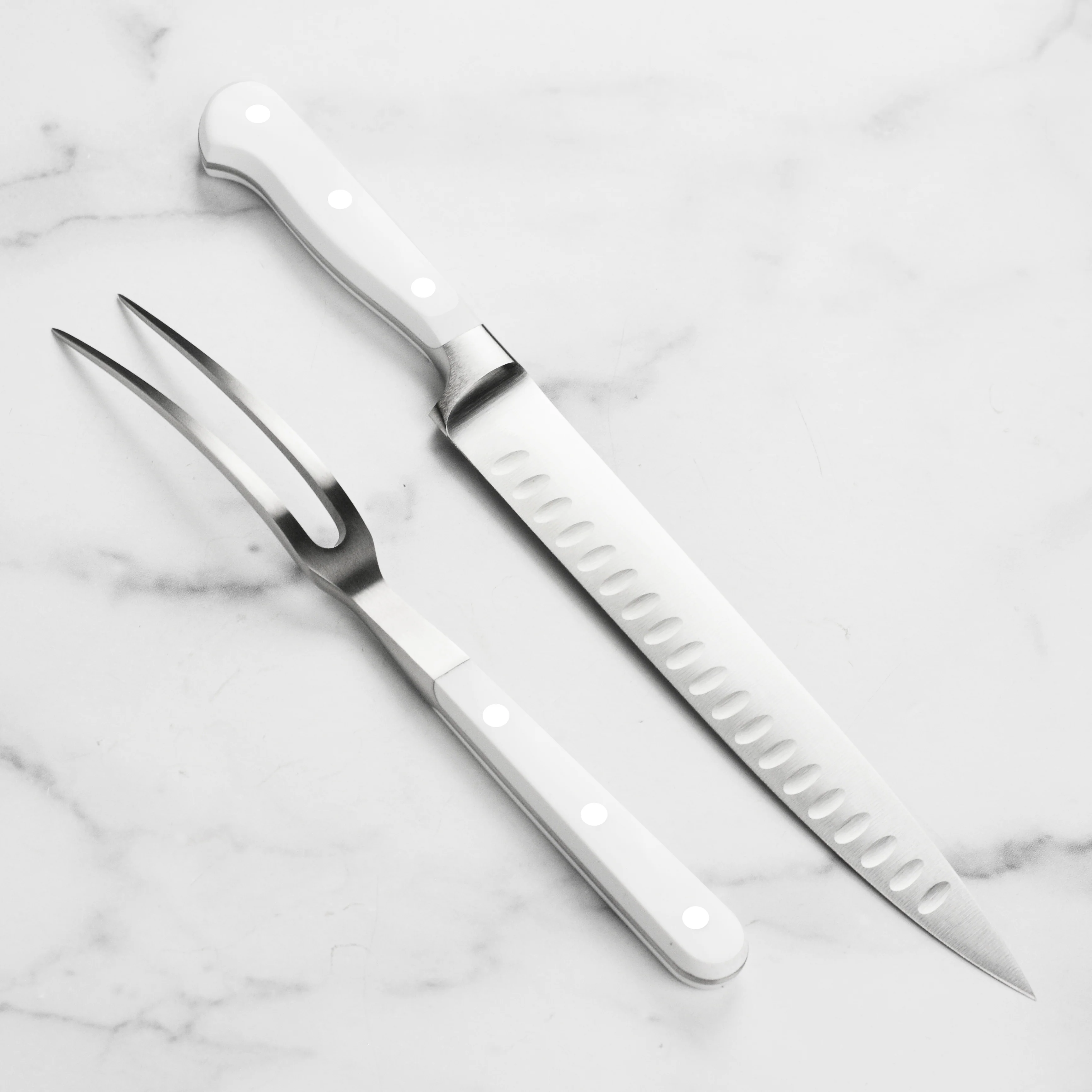 Wusthof Classic White 2 Piece Hollow Edge Carving Set - Image 6