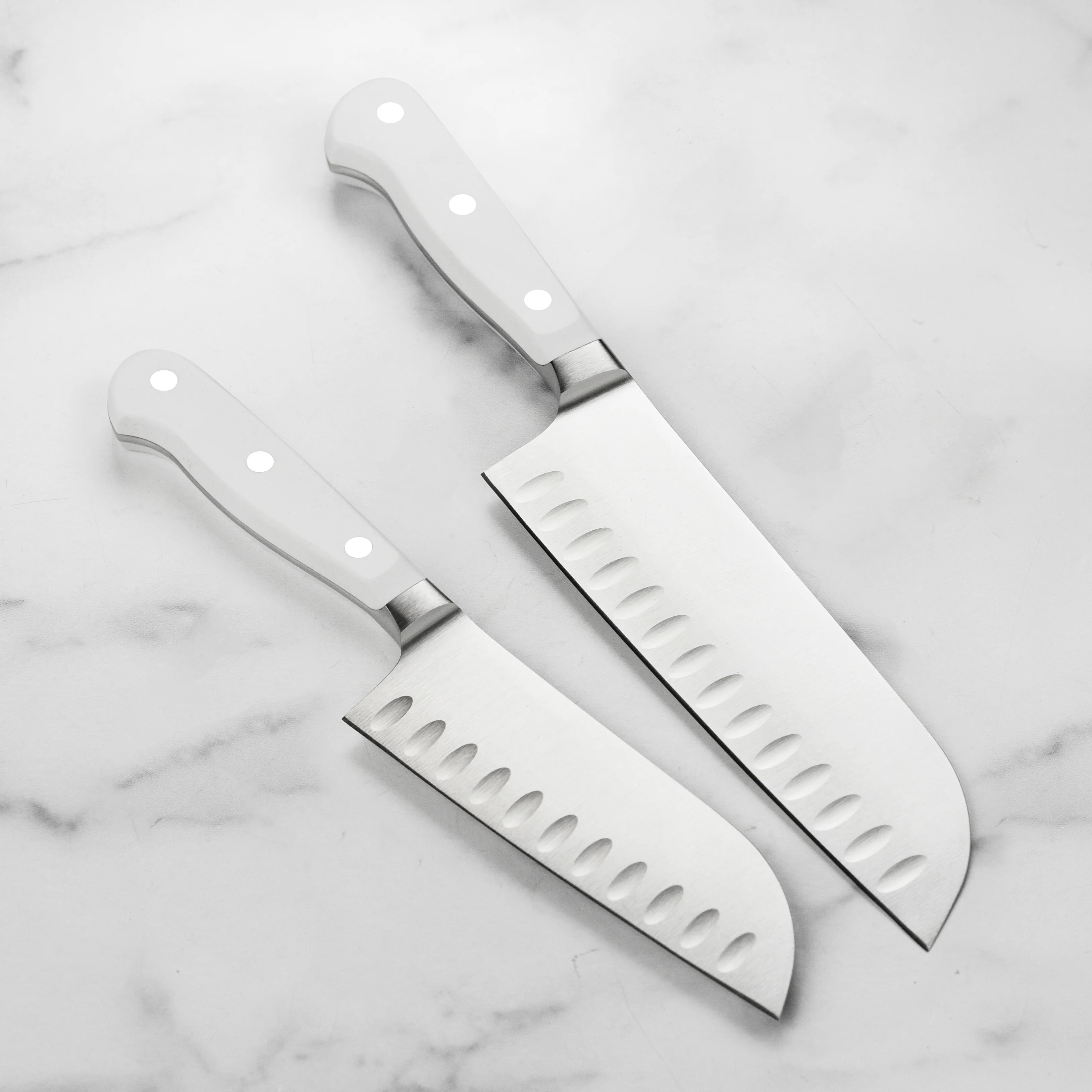 Wusthof Classic White 2 Piece Hollow Edge Santoku Knife Set - Image 6