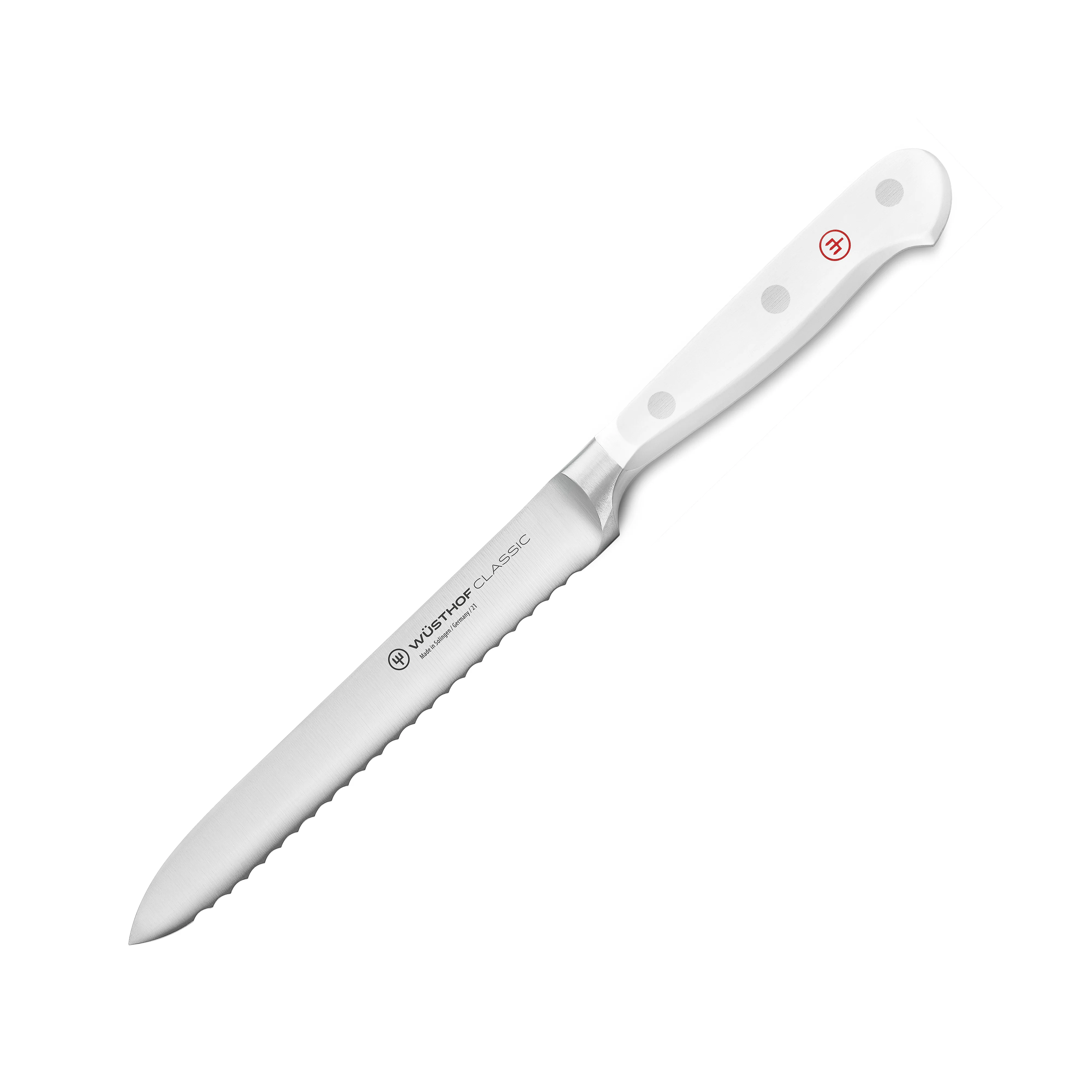 Wusthof Classic White 5" Serrated Utility Knife - Image 4