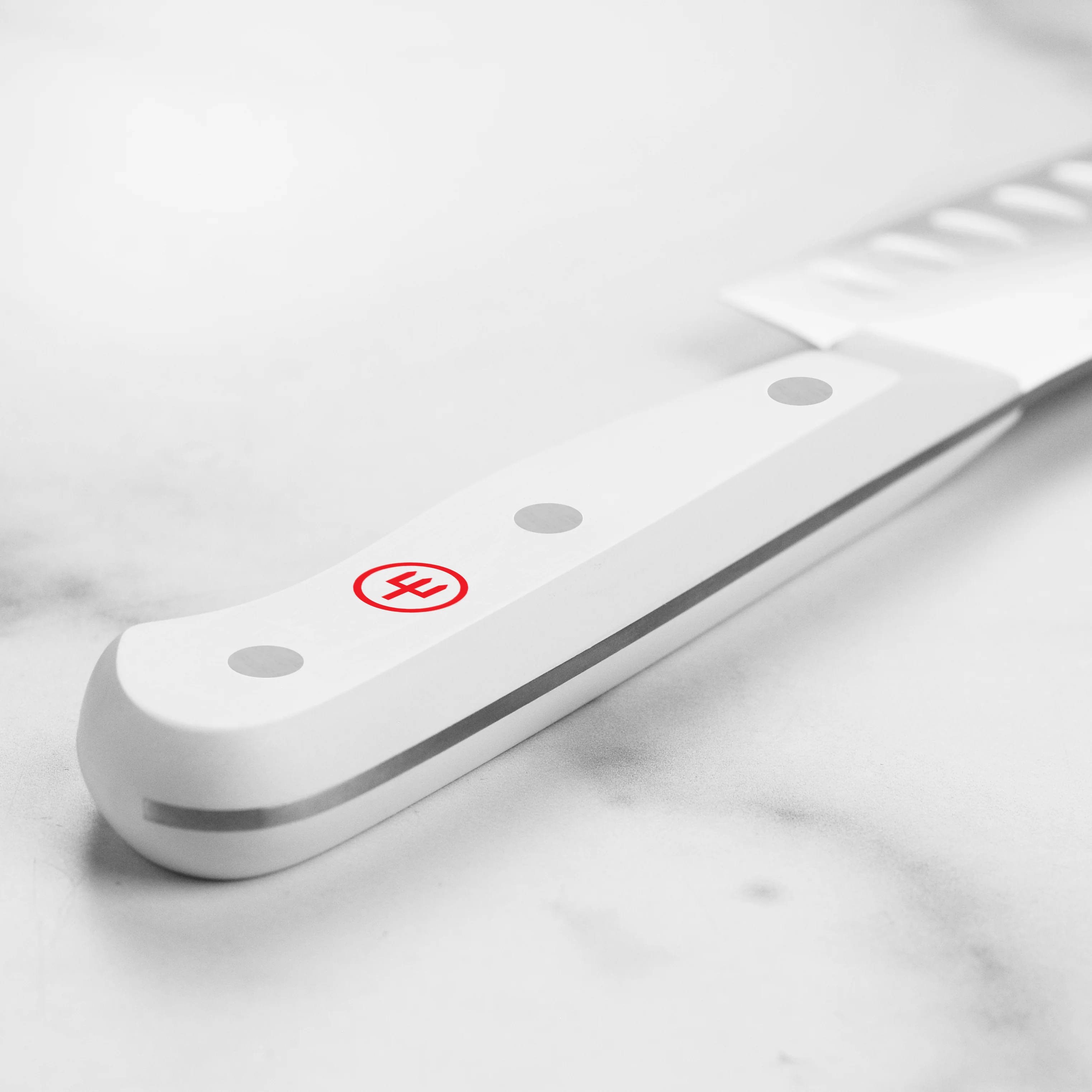 Wusthof Gourmet 5" Hollow Edge Santoku Knife, White Handle - Image 6