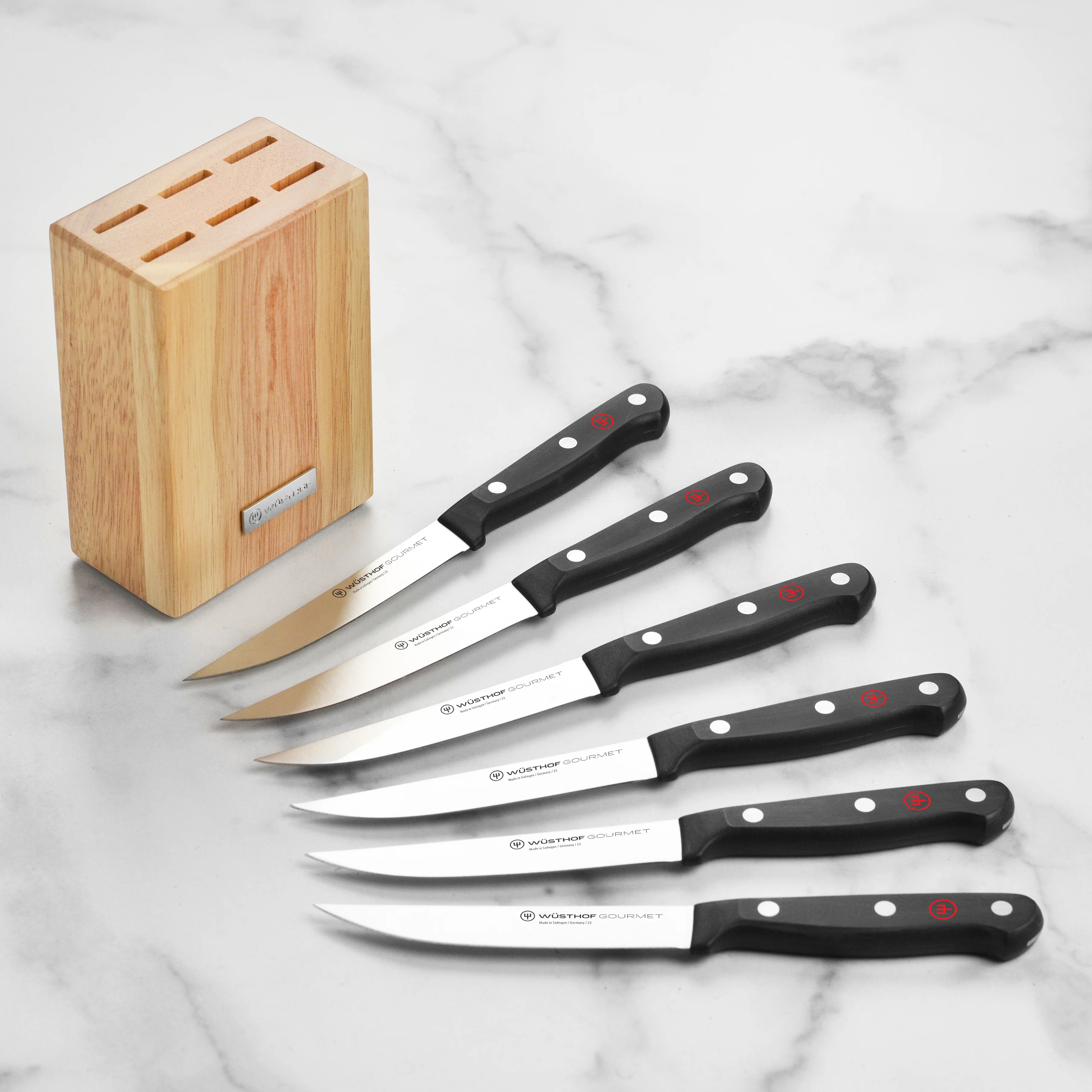 Wusthof Gourmet 6 Piece Steak Knife Set with Block - Image 2