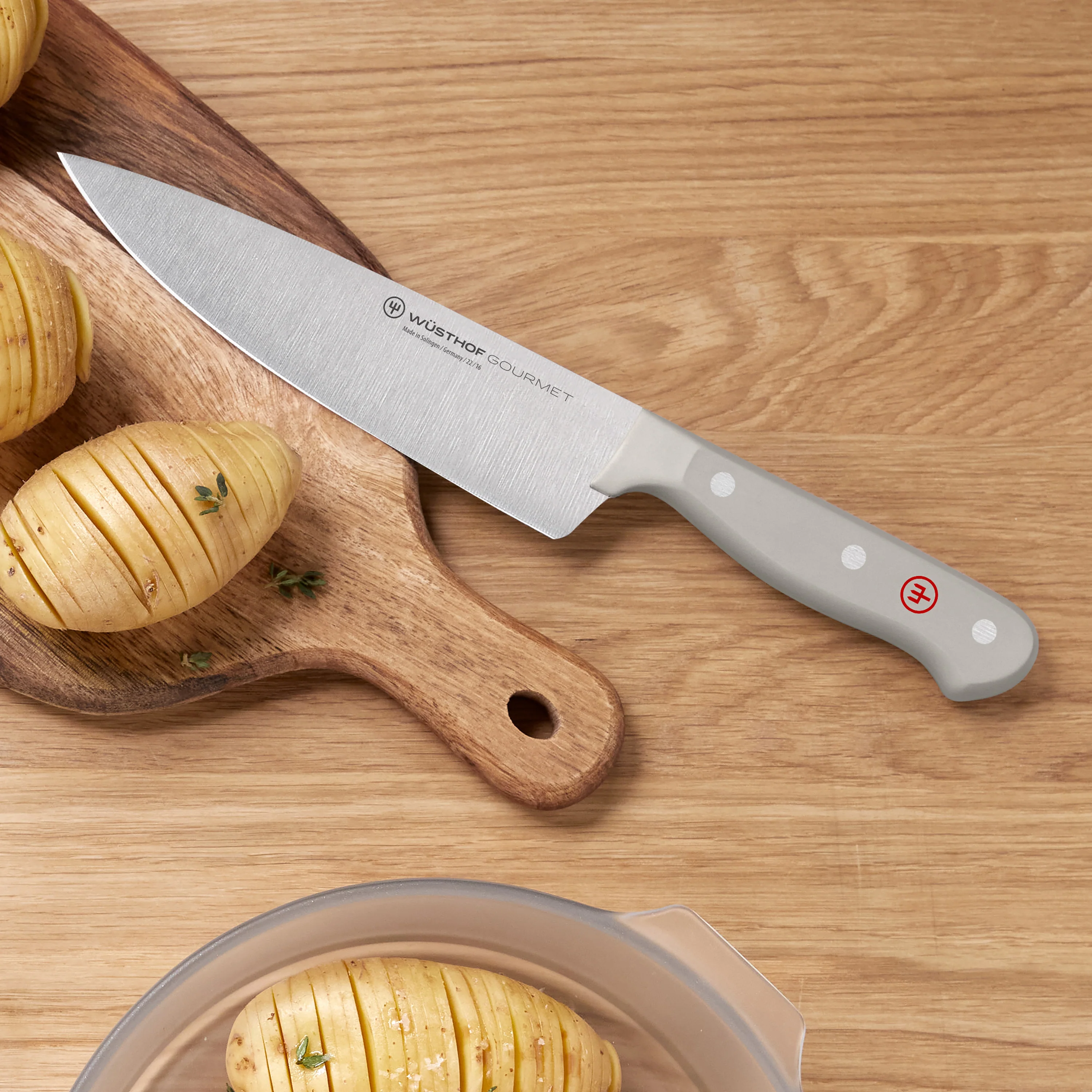 Wusthof Gourmet 8" Chef's Knife, Grey Handle - Image 6