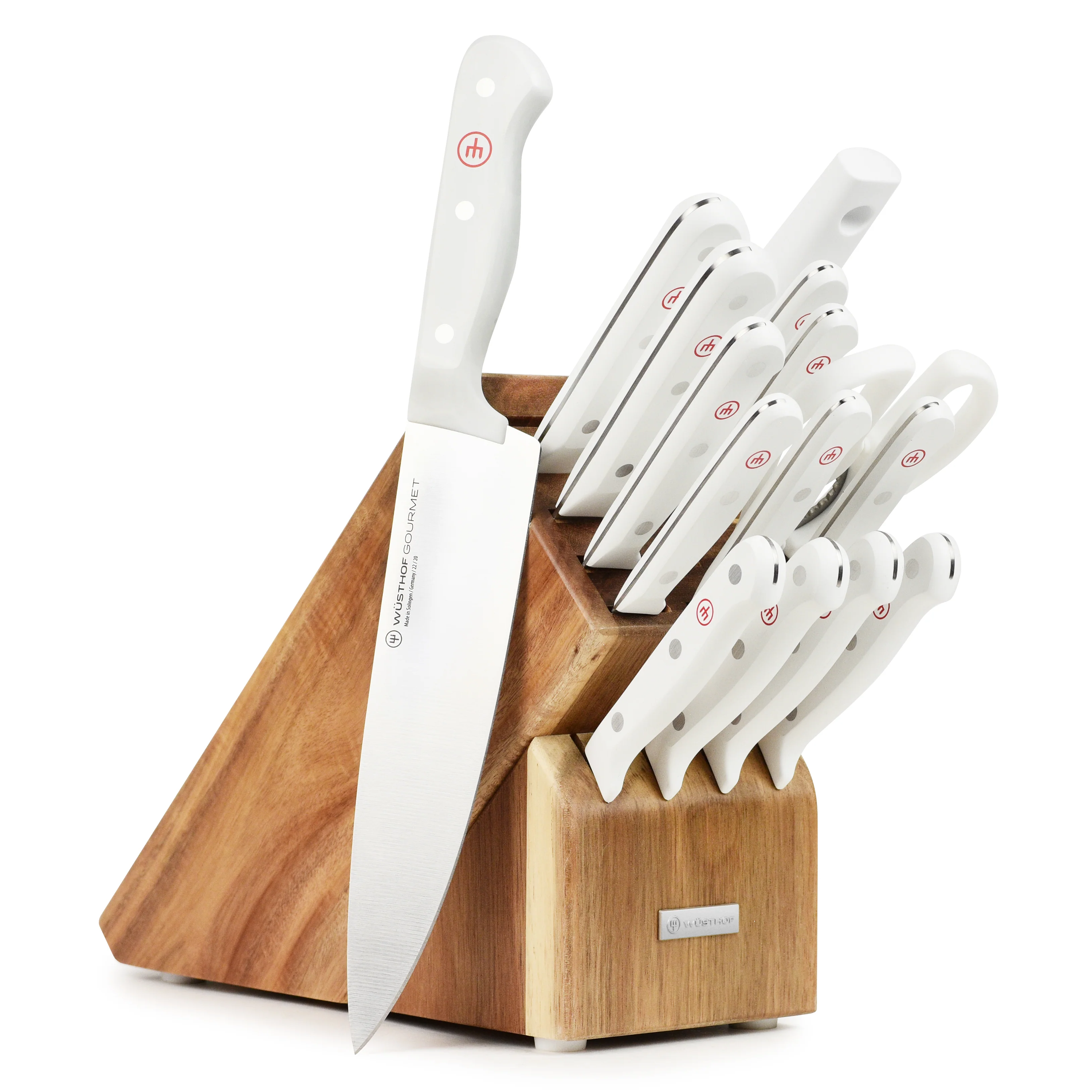 Wusthof Gourmet 16 Piece Acacia Knife Block Set with White Handles - Image 6