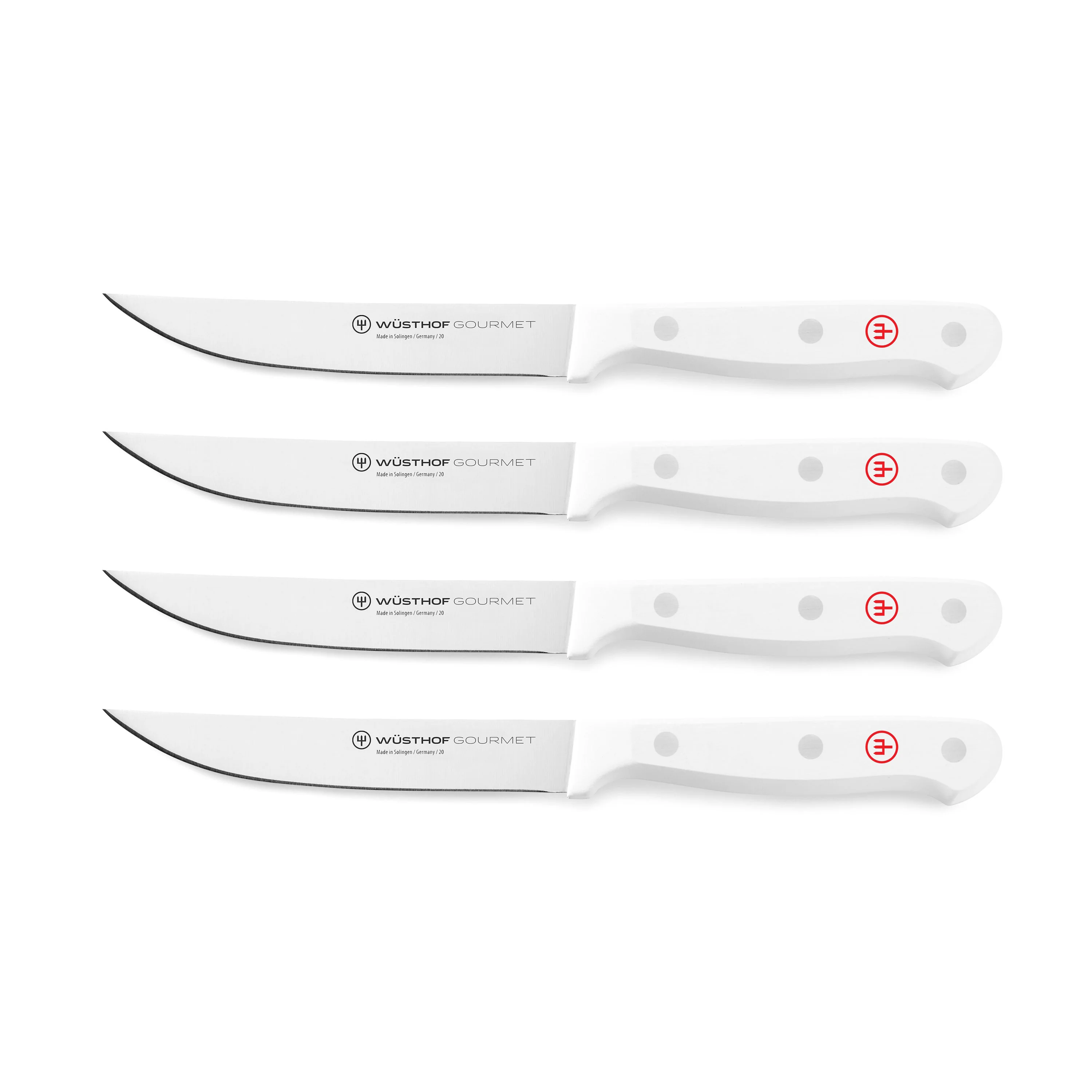 Wusthof Gourmet 4 Piece Steak Knife Set with White Handles - Image 7