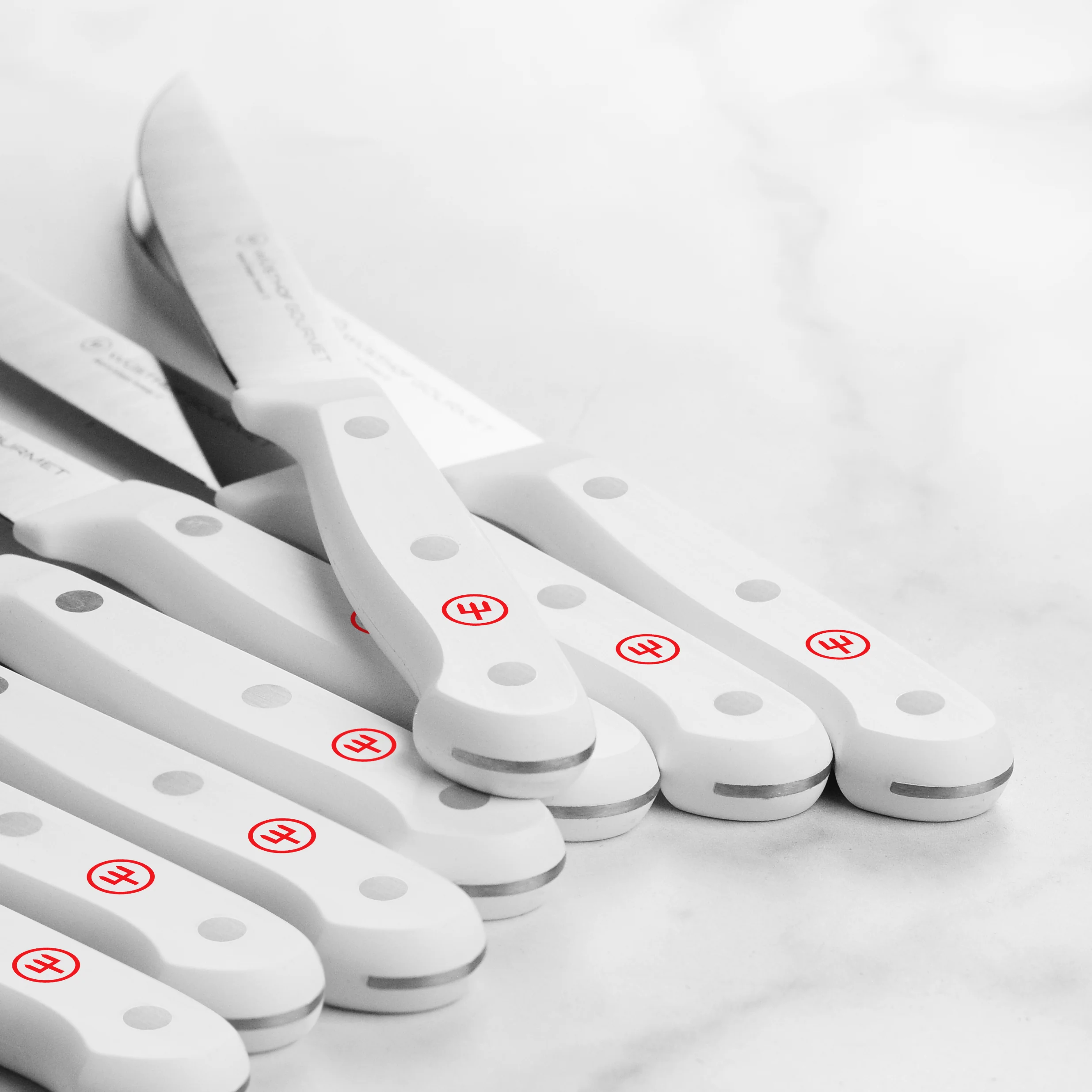Wusthof Gourmet 8 Piece Steak Knife Set with Case, White Handles - Image 6