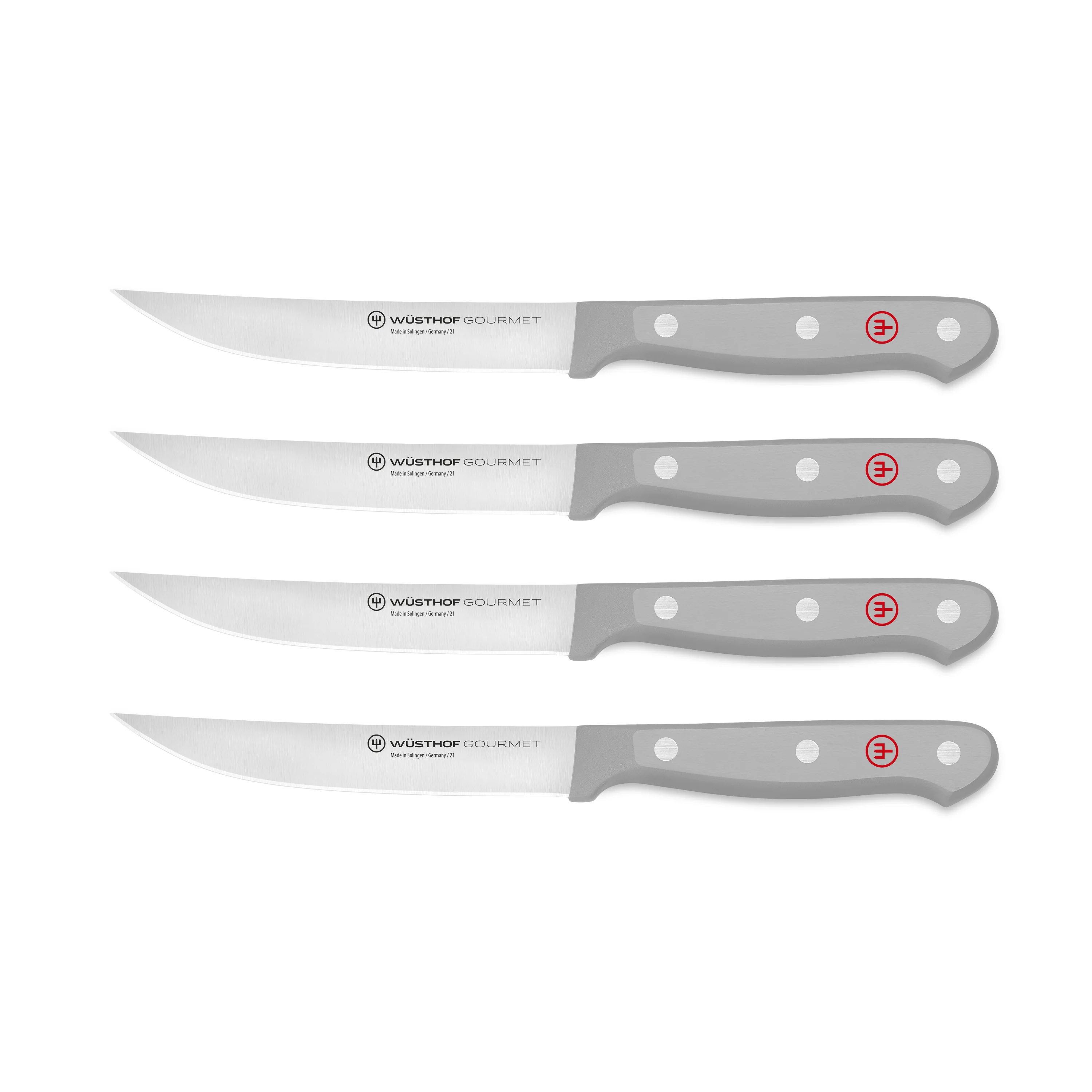 Wusthof Gourmet 4 Piece Steak Knife Set with Grey Handles - Image 4