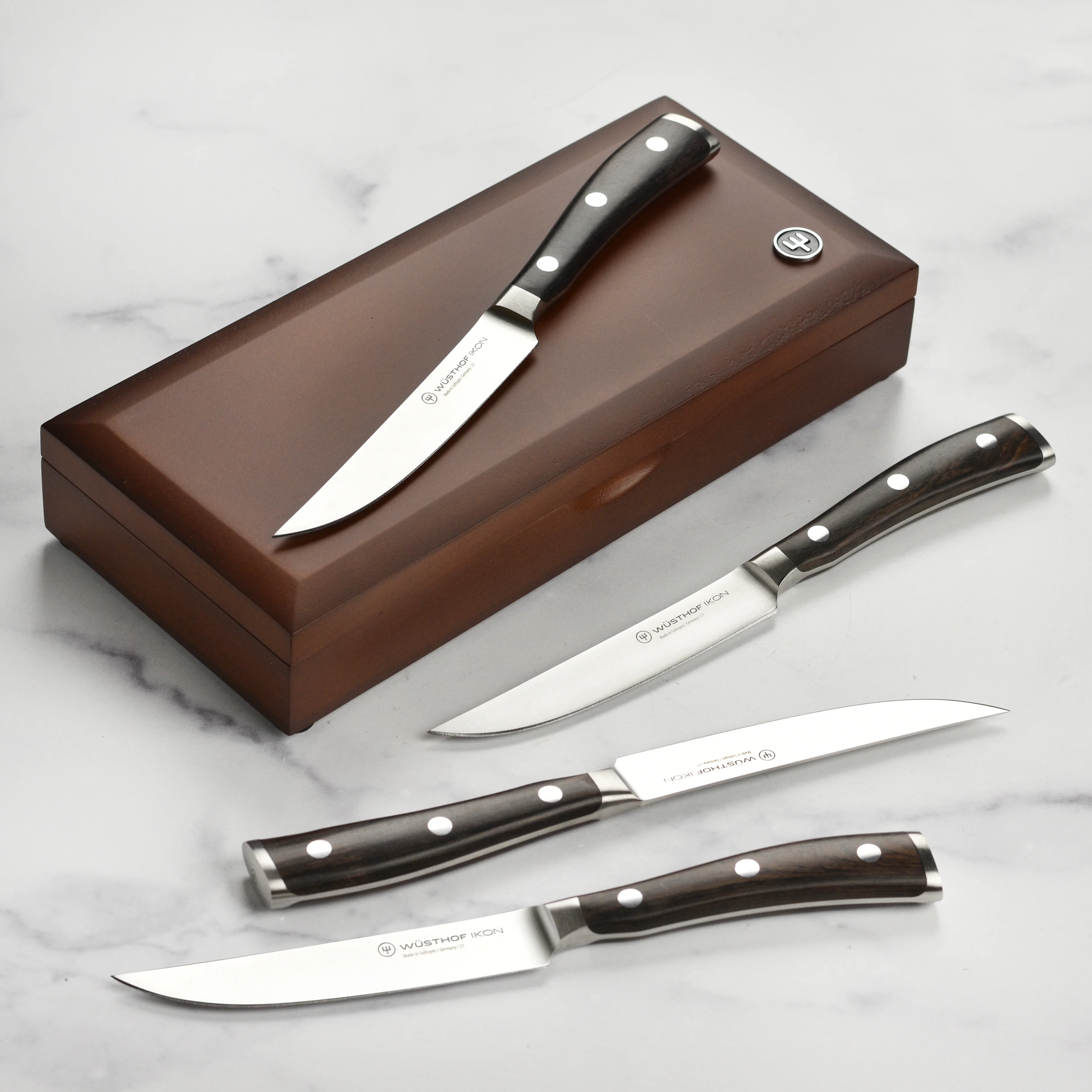 Wusthof Ikon Blackwood 4 Piece Steak Knife Set with Wood Case - Image 6