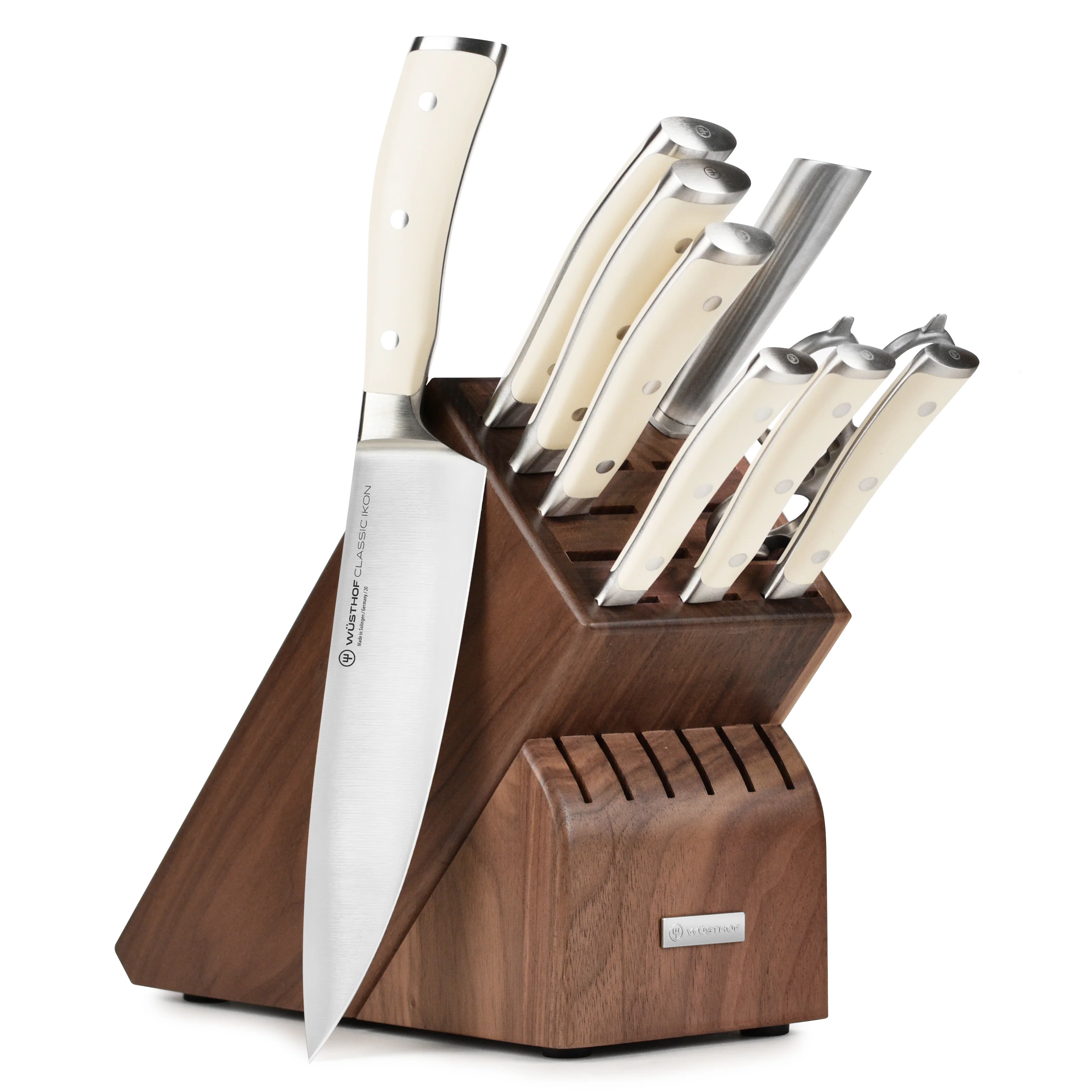 Wusthof Classic Ikon Creme 10 Piece Walnut Knife Block Set - Image 6