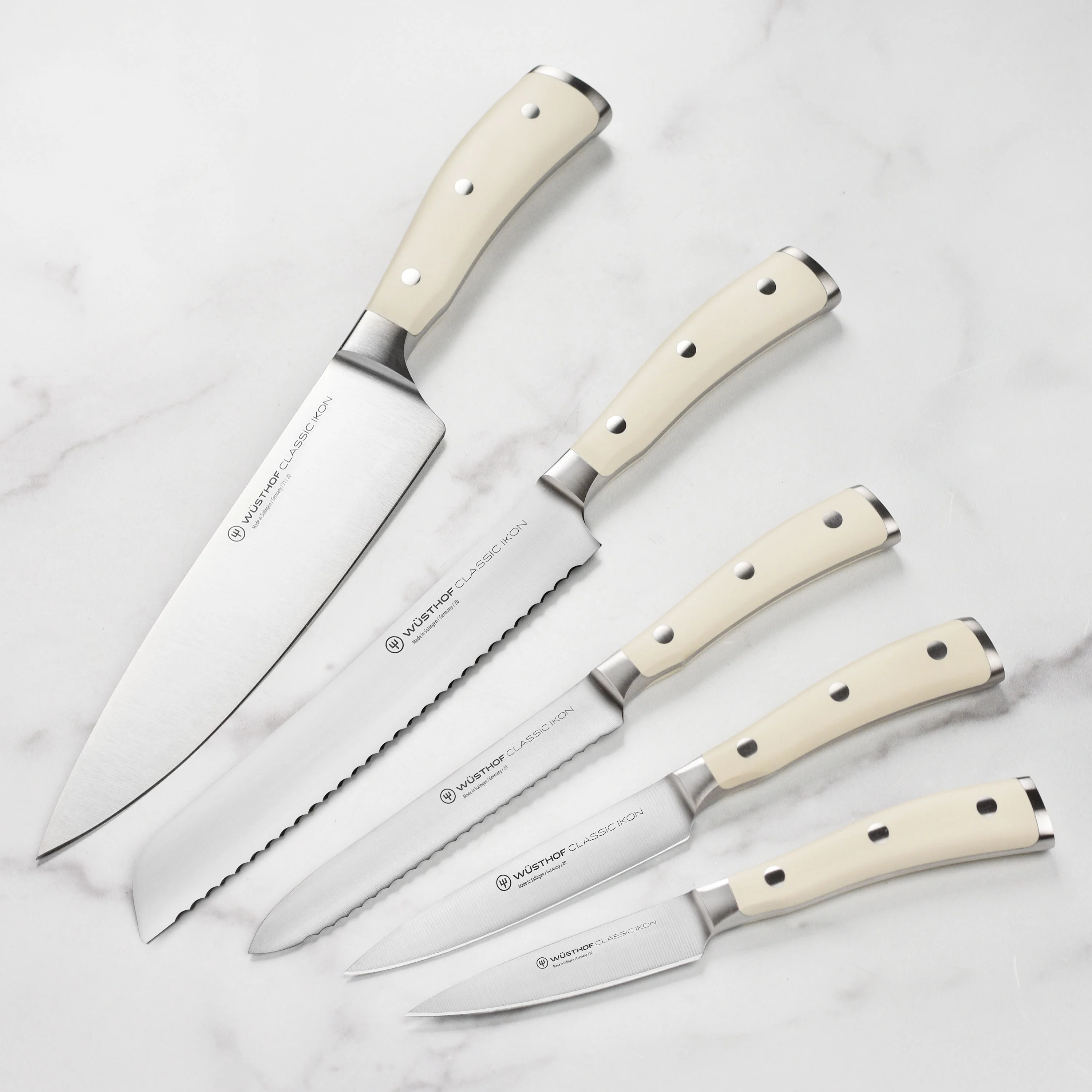 Wusthof Classic Ikon Creme 7 Piece Acacia Slim Knife Block Set - Image 3