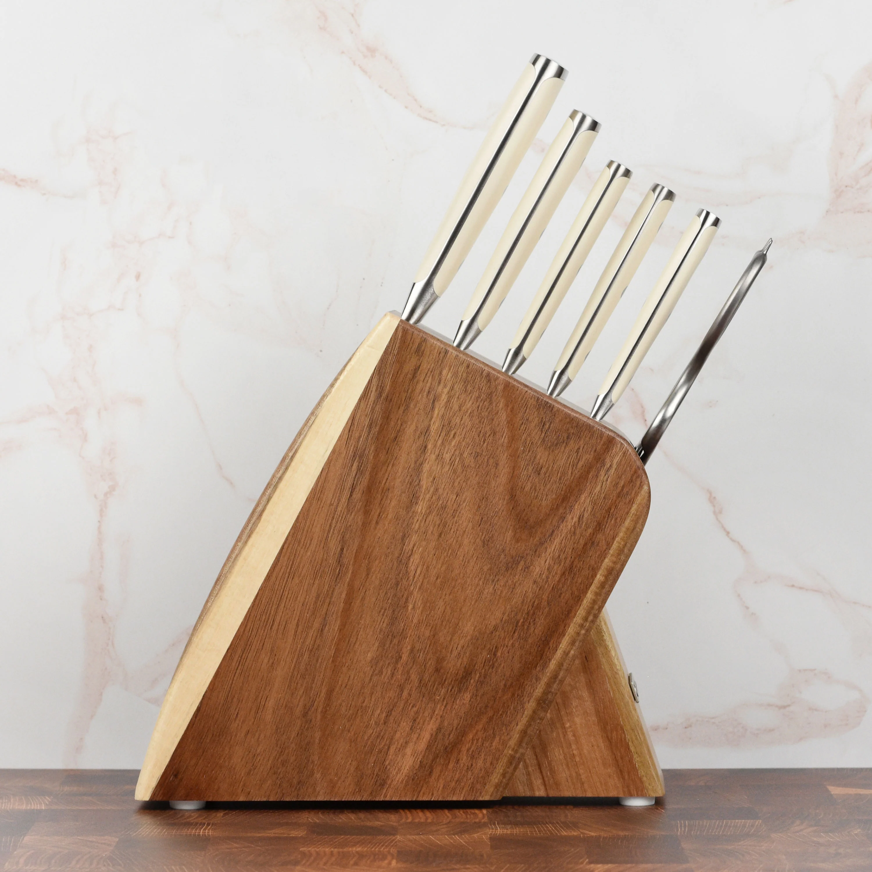 Wusthof Classic Ikon Creme 7 Piece Acacia Slim Knife Block Set - Image 7