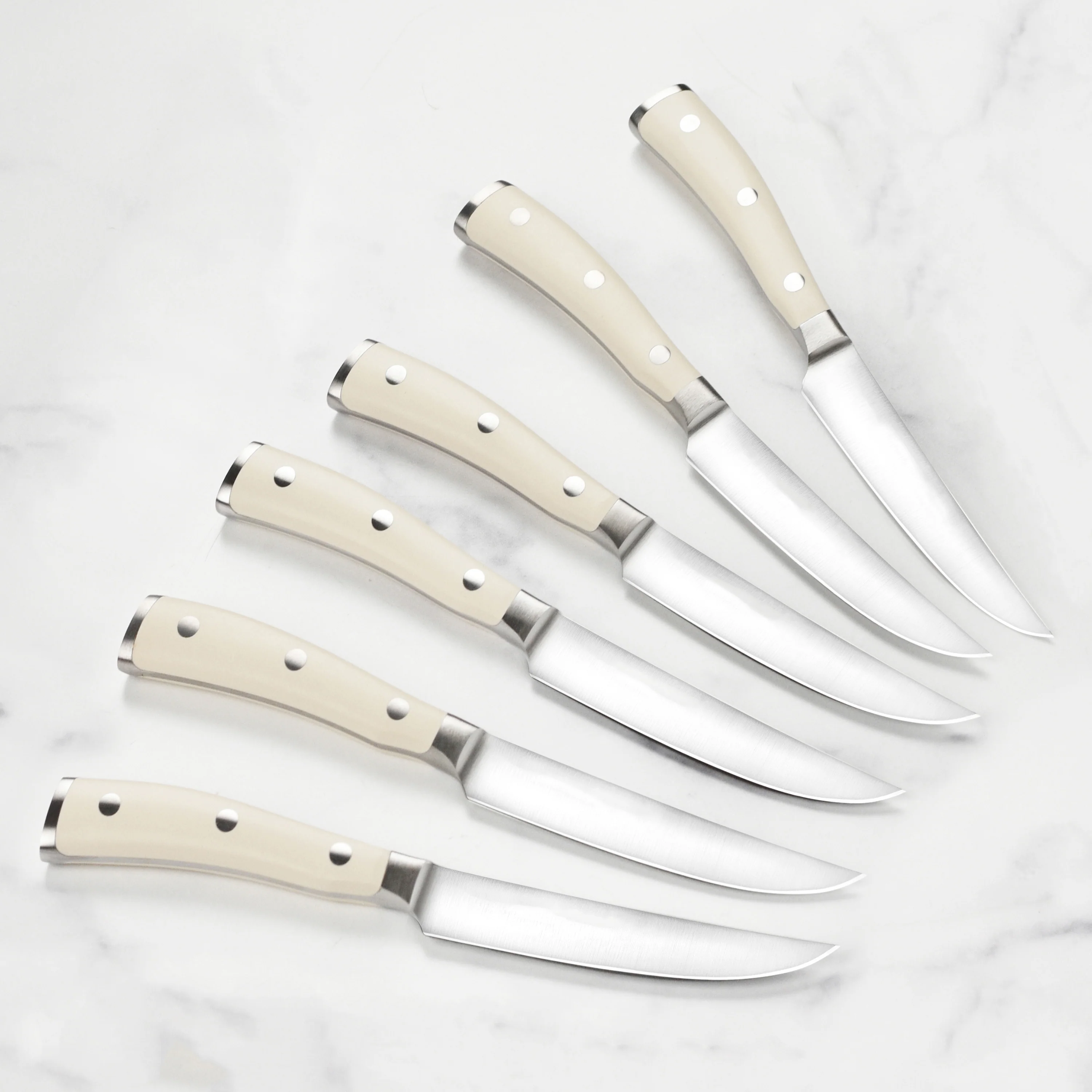 Wusthof Classic Ikon Creme 6 Piece Steak Knife Set with Wood Case - Image 7