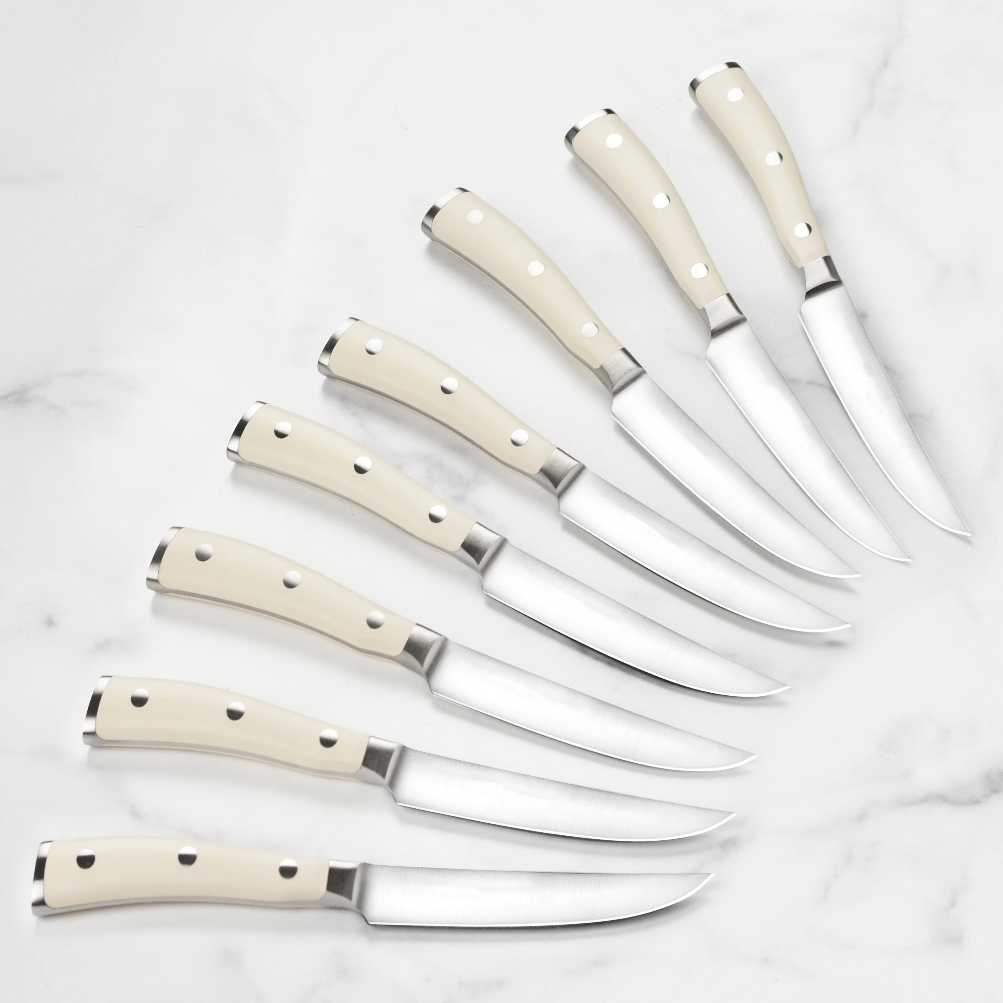Wusthof Classic Ikon Creme 8 Piece Steak Knife Set with Wood Case - Image 4