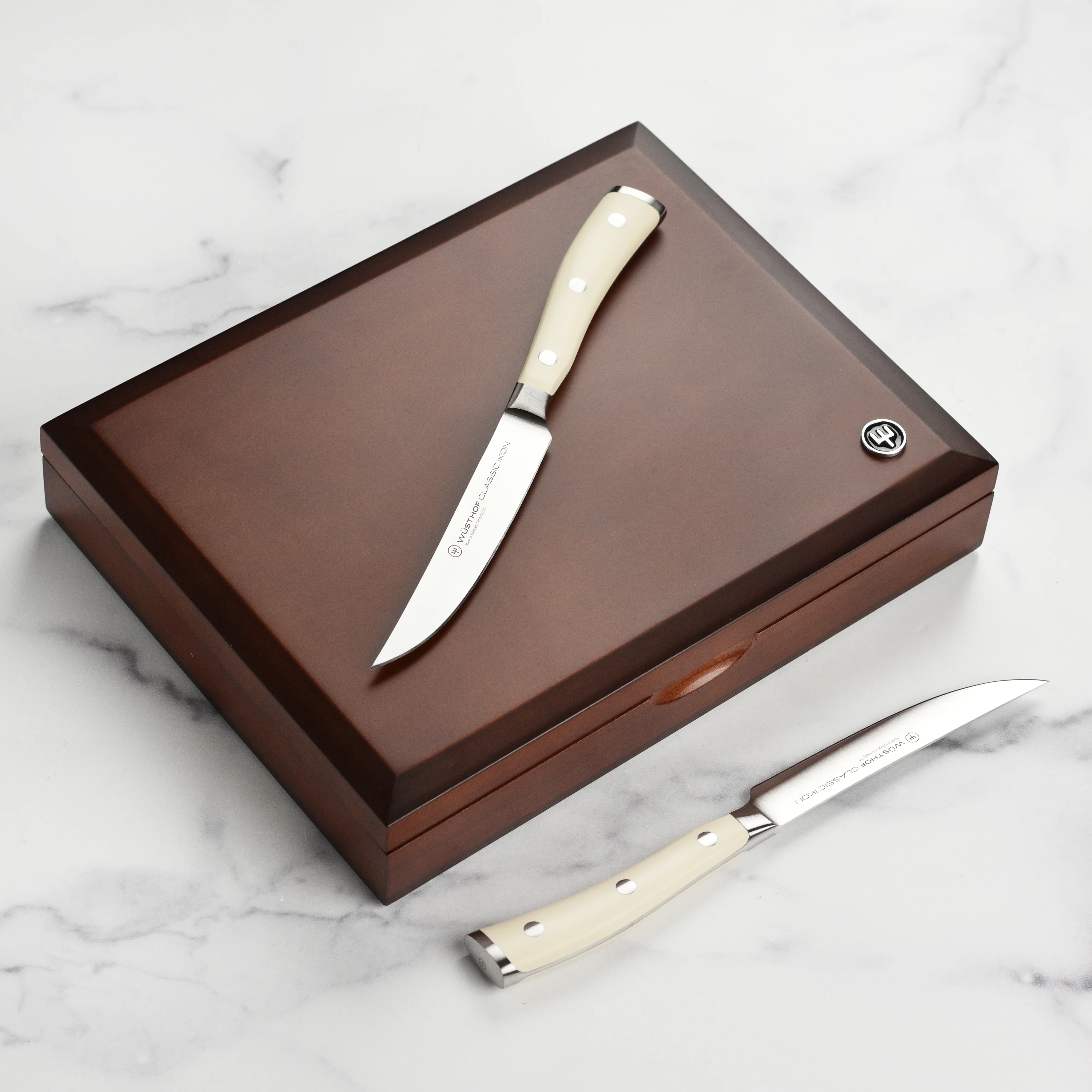 Wusthof Classic Ikon Creme 8 Piece Steak Knife Set with Wood Case - Image 5