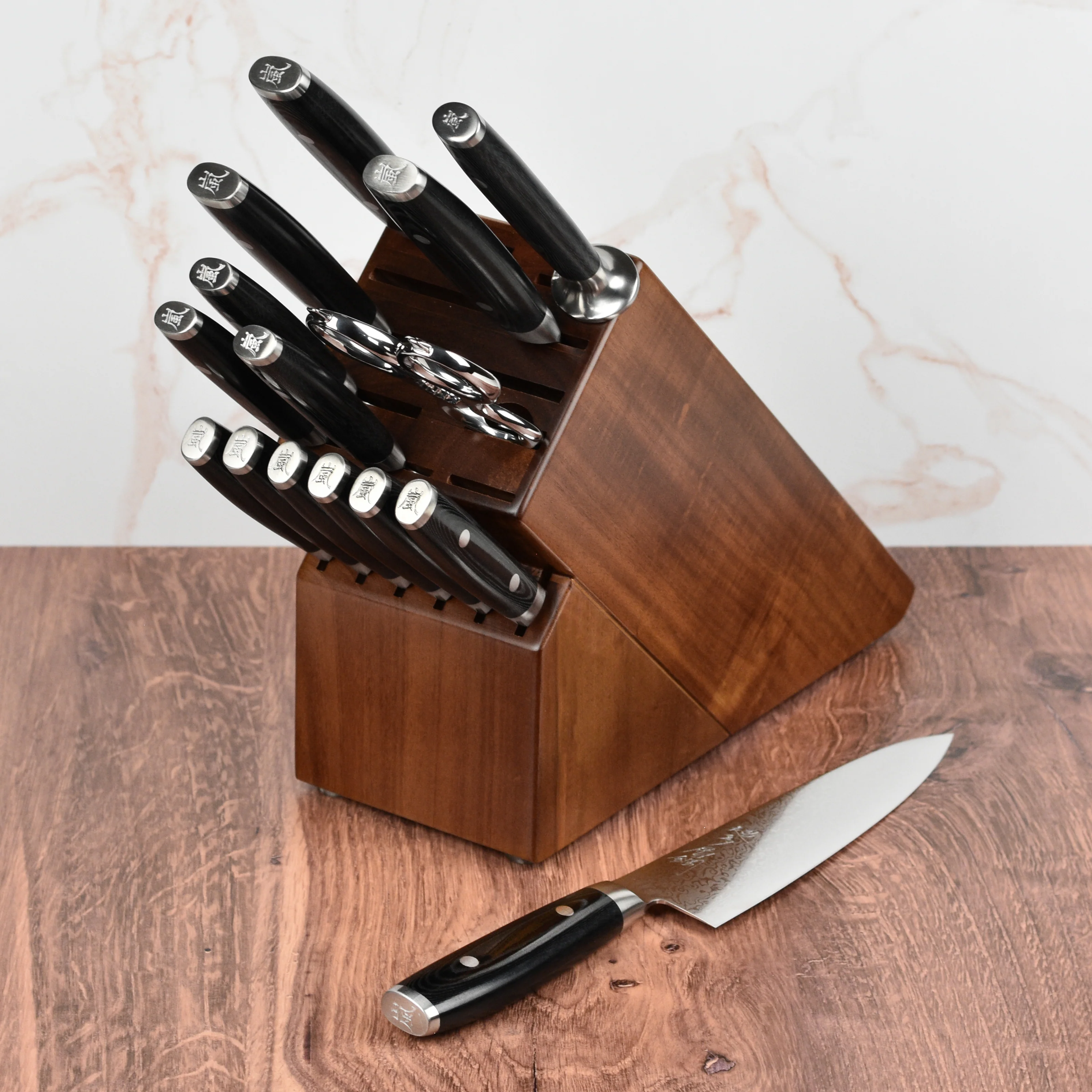 Yaxell Ran Plus 16 Piece Acacia Knife Block Set - Image 3