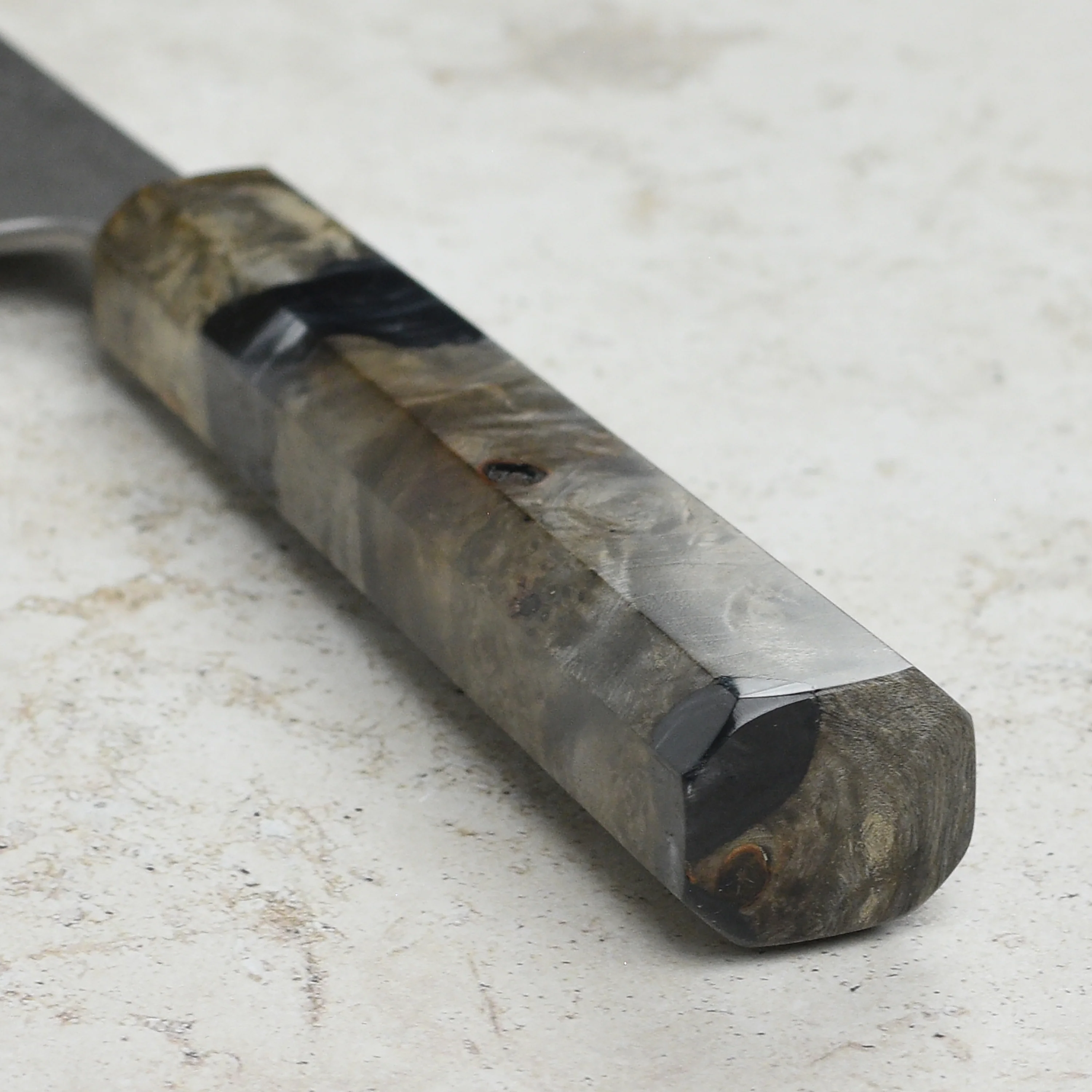 Yoshikane Shirogami #2 Kurouchi Stainless Clad 8.25" Gyuto, Stabilized Birch - Image 2