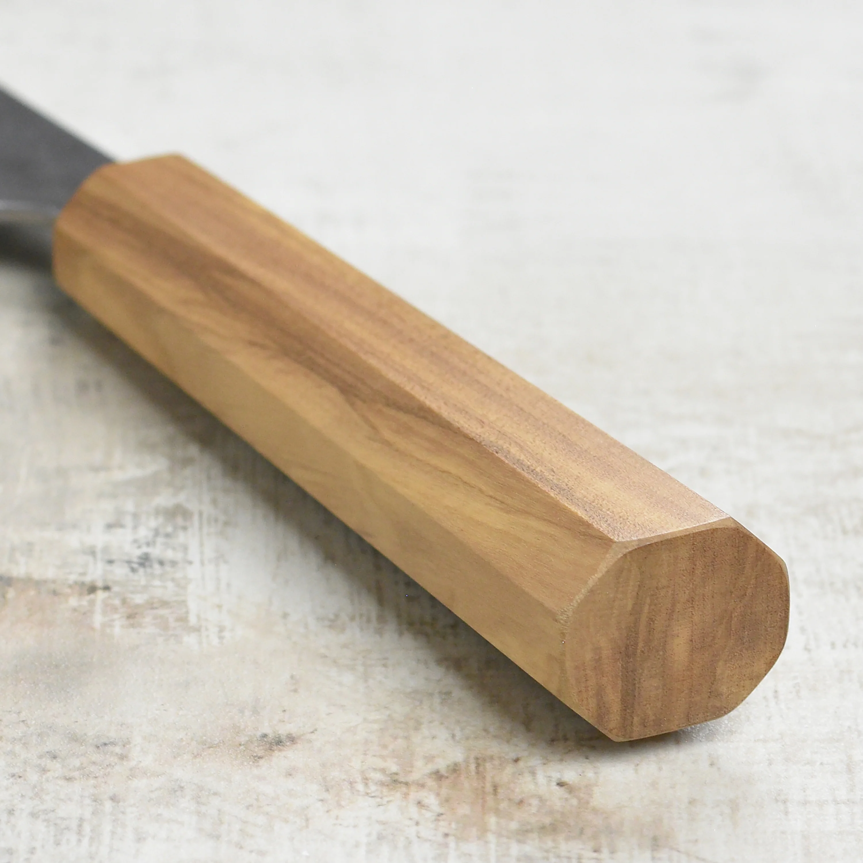 Yoshikane Shirogami #2 Kurouchi Stainless Clad 9.4" Gyuto, Olivewood - Image 2