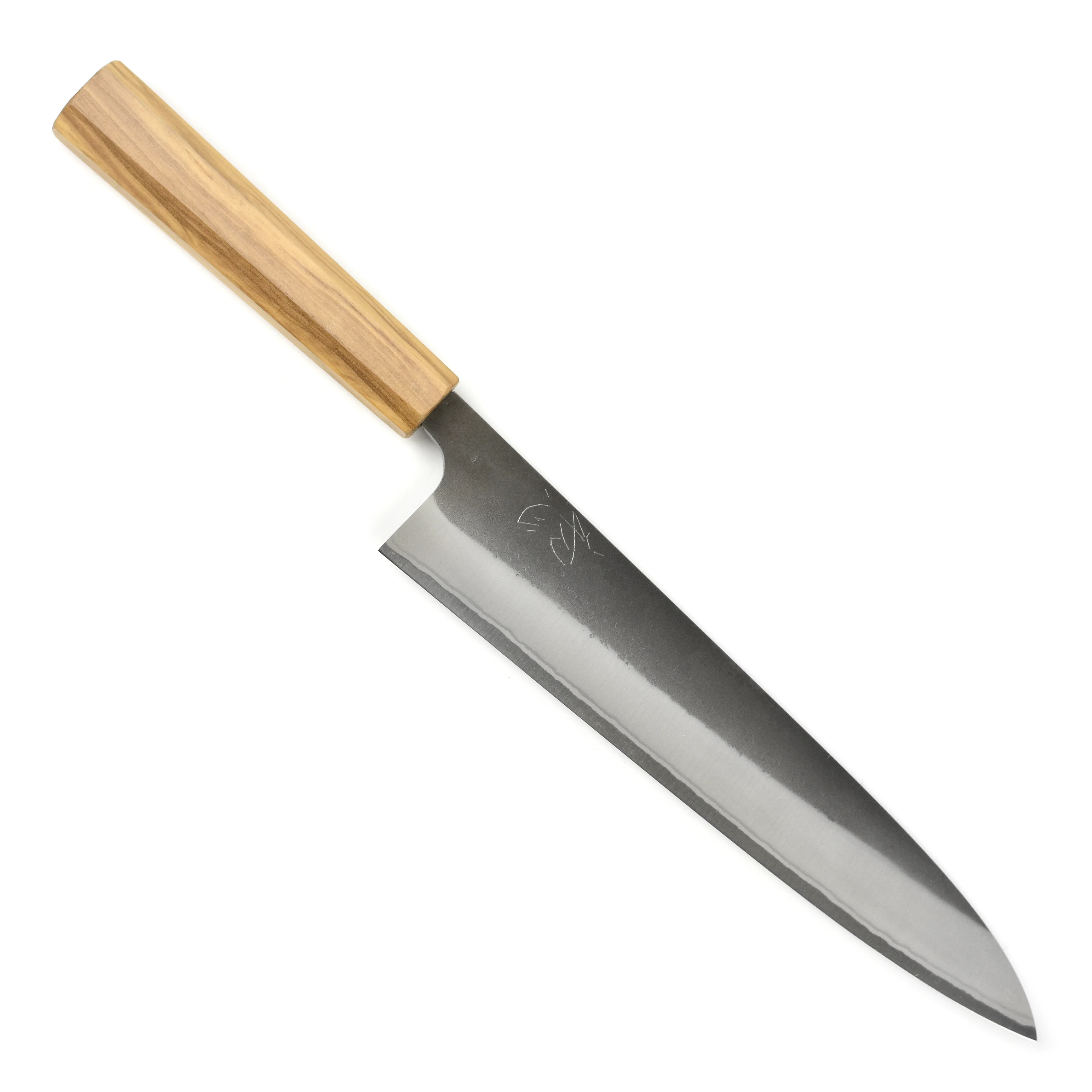 Yoshikane Shirogami #2 Kurouchi Stainless Clad 9.4" Gyuto, Olivewood - Image 9