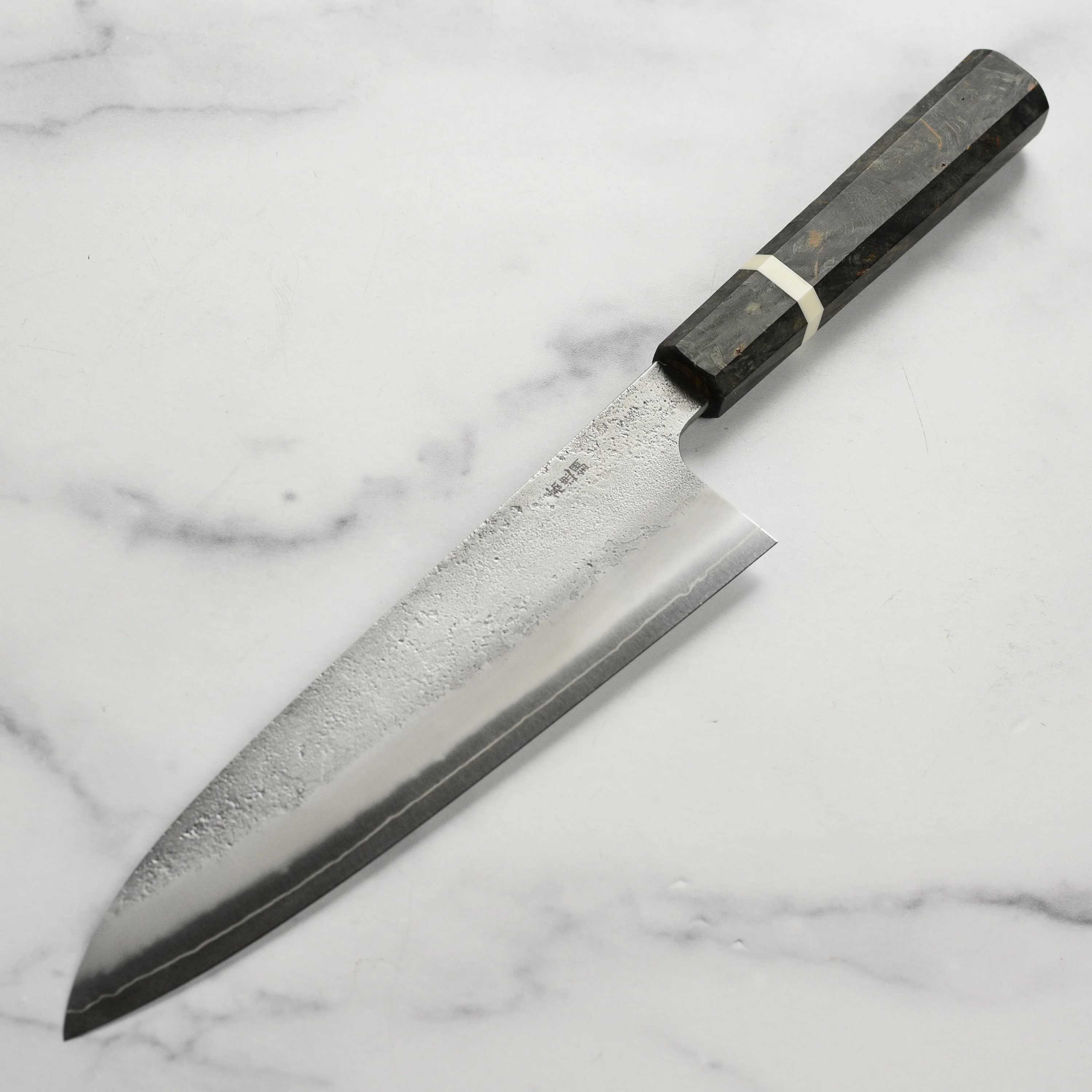 Yoshikane SKD Nashiji Stainless Clad 8.25" Gyuto, Extra Tall - Image 6