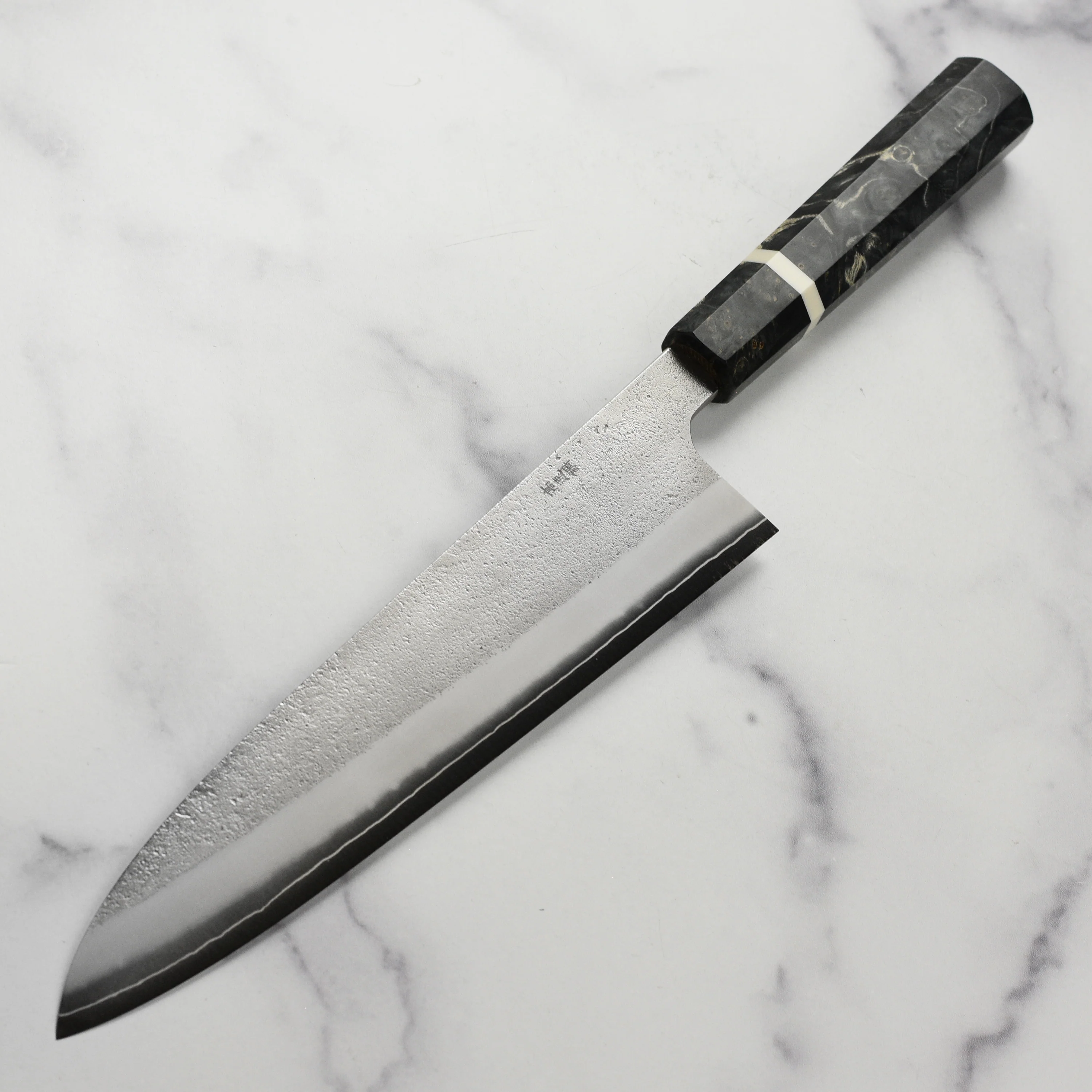 Yoshikane SKD Nashiji Stainless Clad 9.4" Gyuto, Extra Tall - Image 6