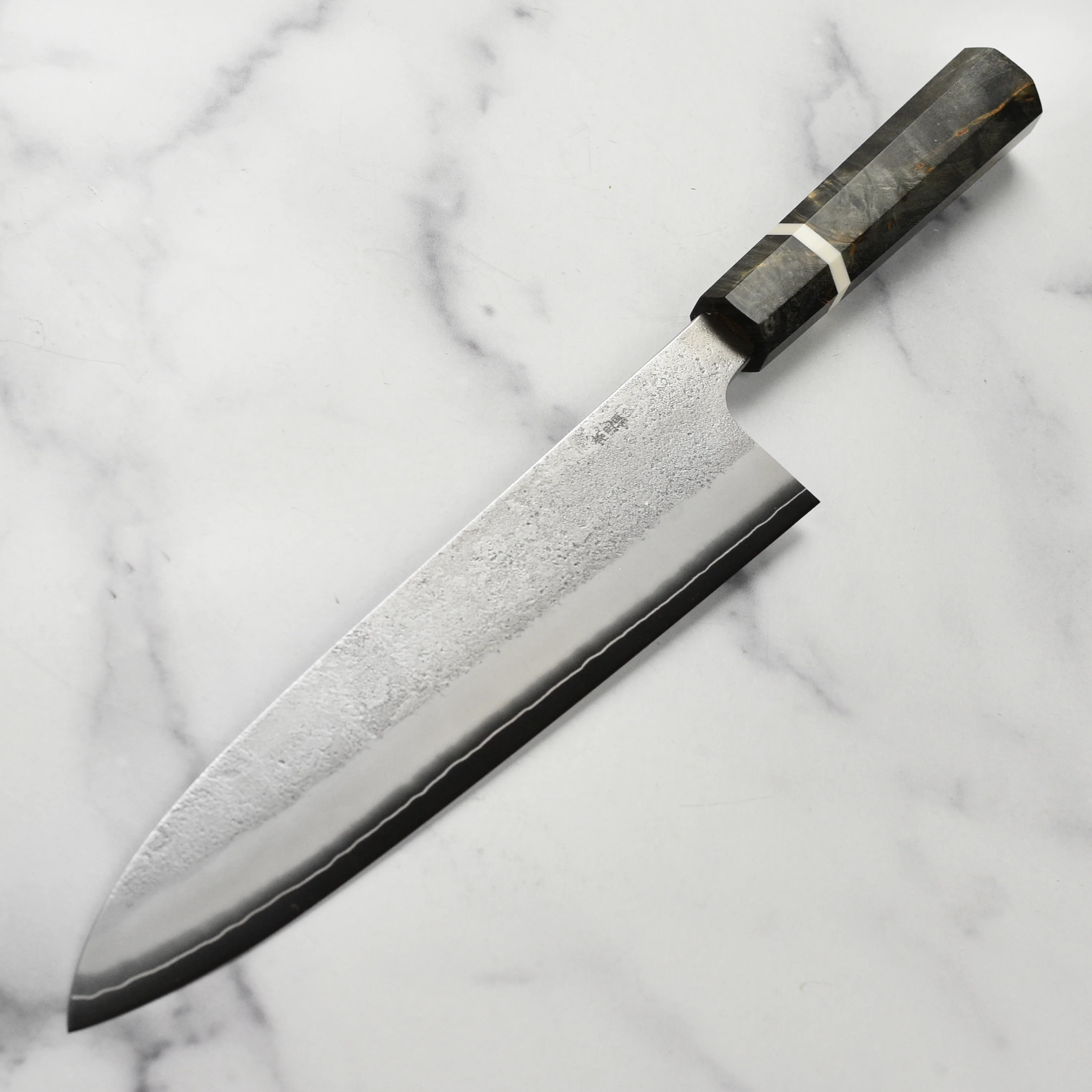 Yoshikane SKD Nashiji Stainless Clad 10.6" Gyuto, Extra Tall - Image 6