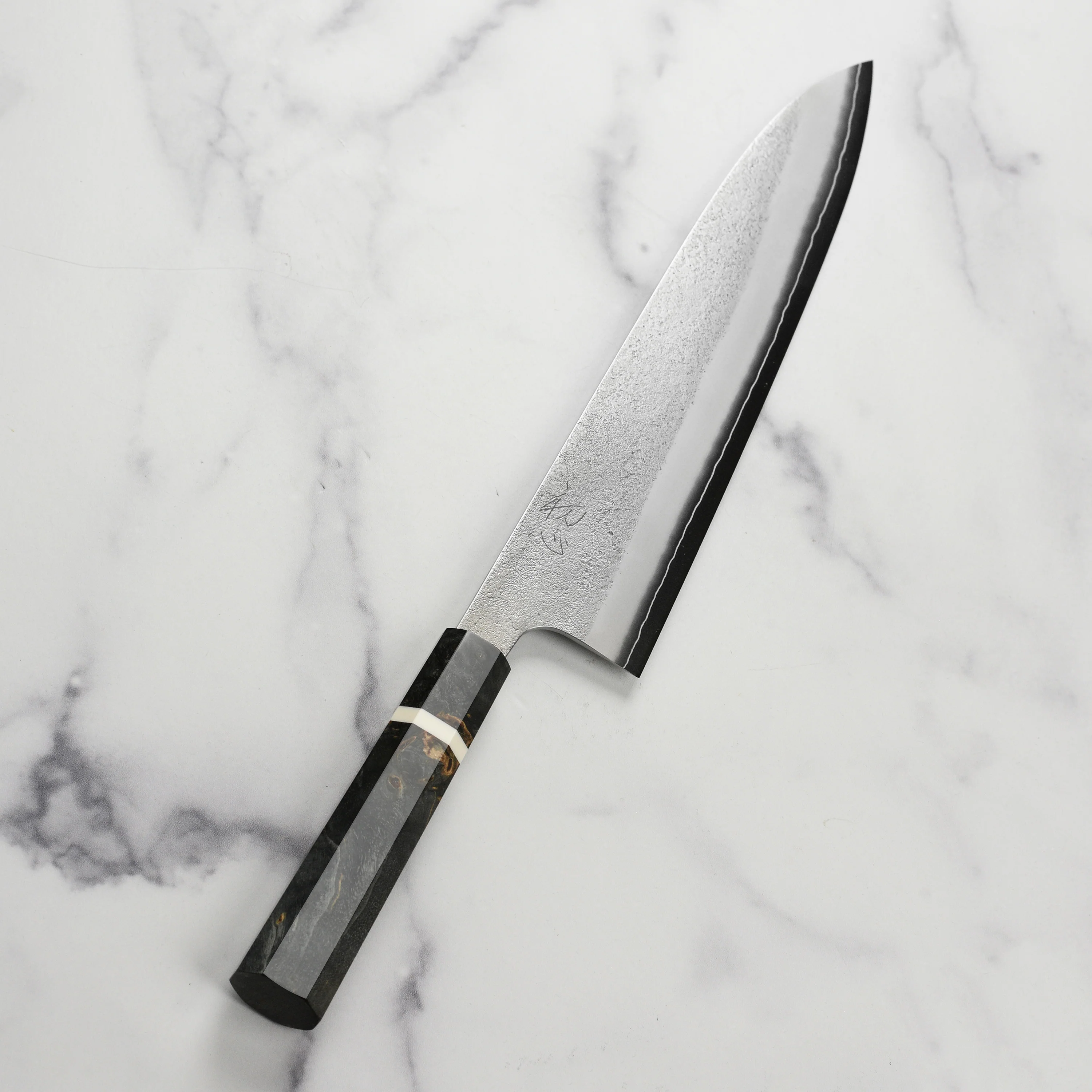 Yoshikane SKD Nashiji Stainless Clad 10.6" Gyuto, Extra Tall - Image 8