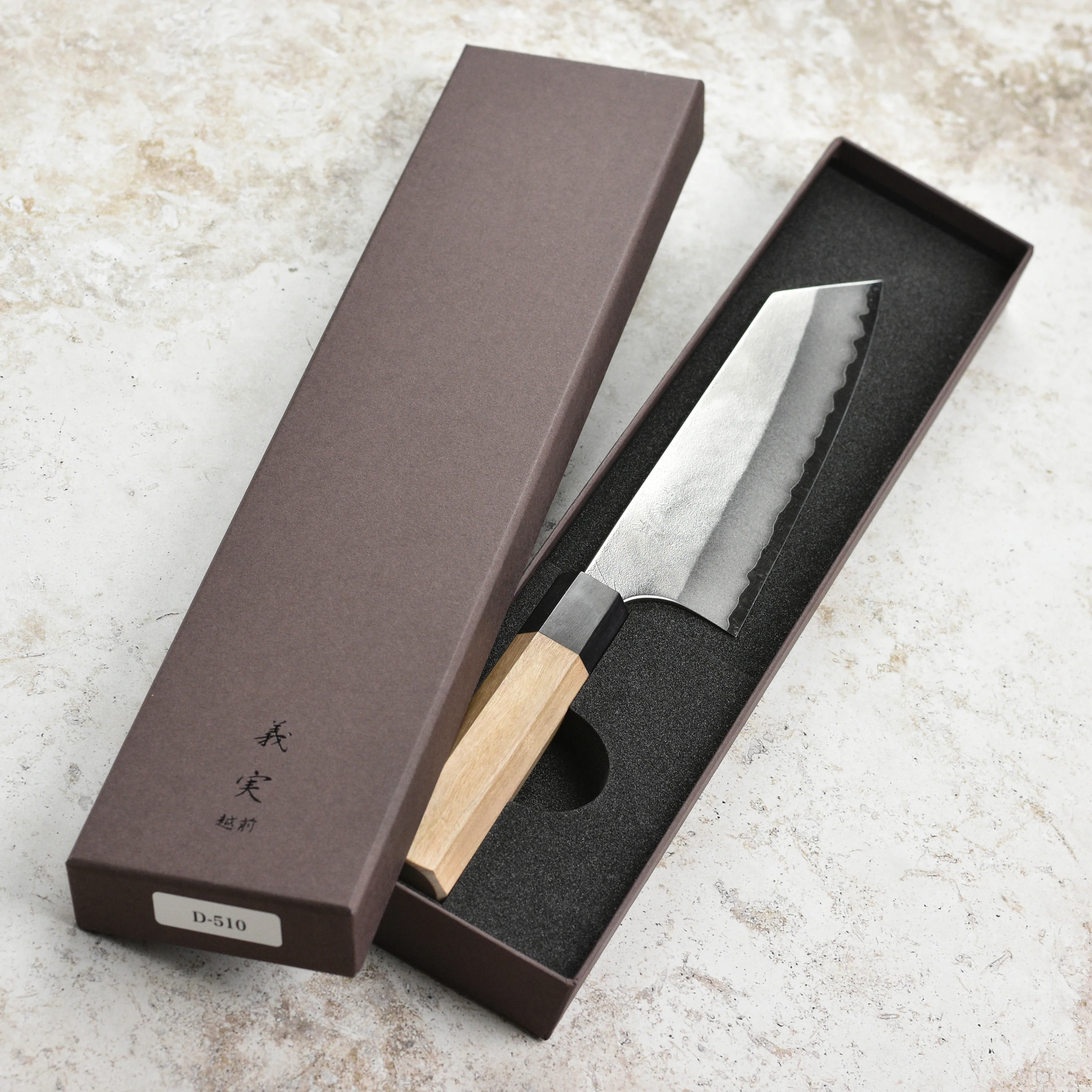 Yoshimi Kato Aogami Super Nashiji Stainless Clad 6.7" Bunka - Image 4