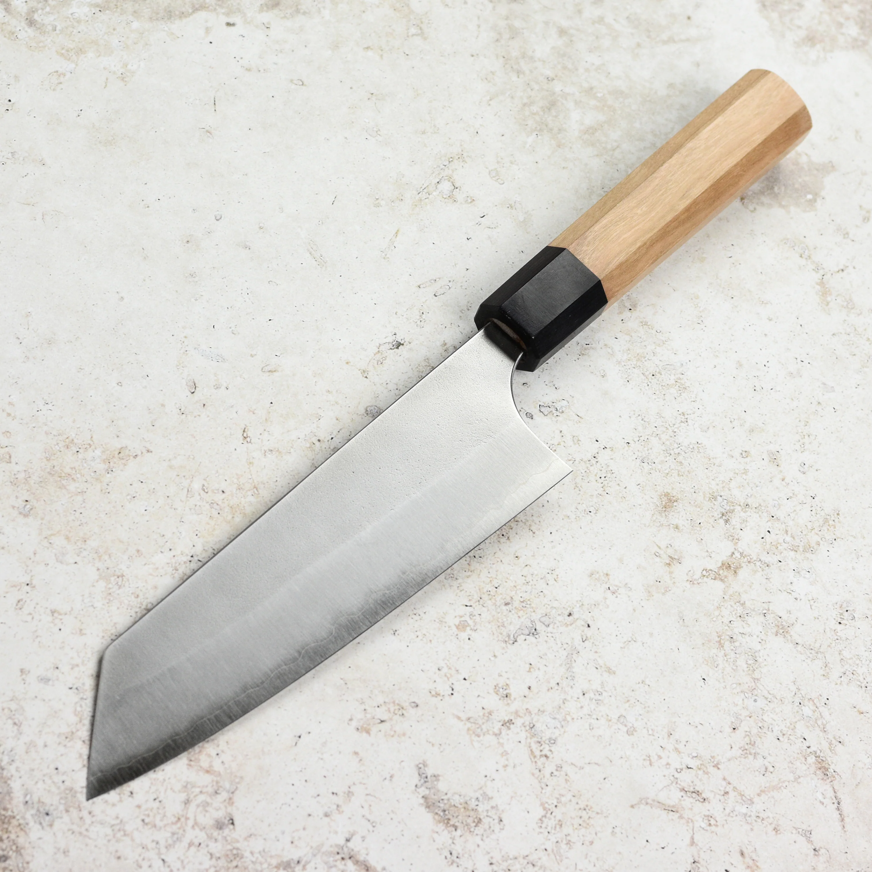 Yoshimi Kato Aogami Super Nashiji Stainless Clad 6.7" Bunka - Image 7