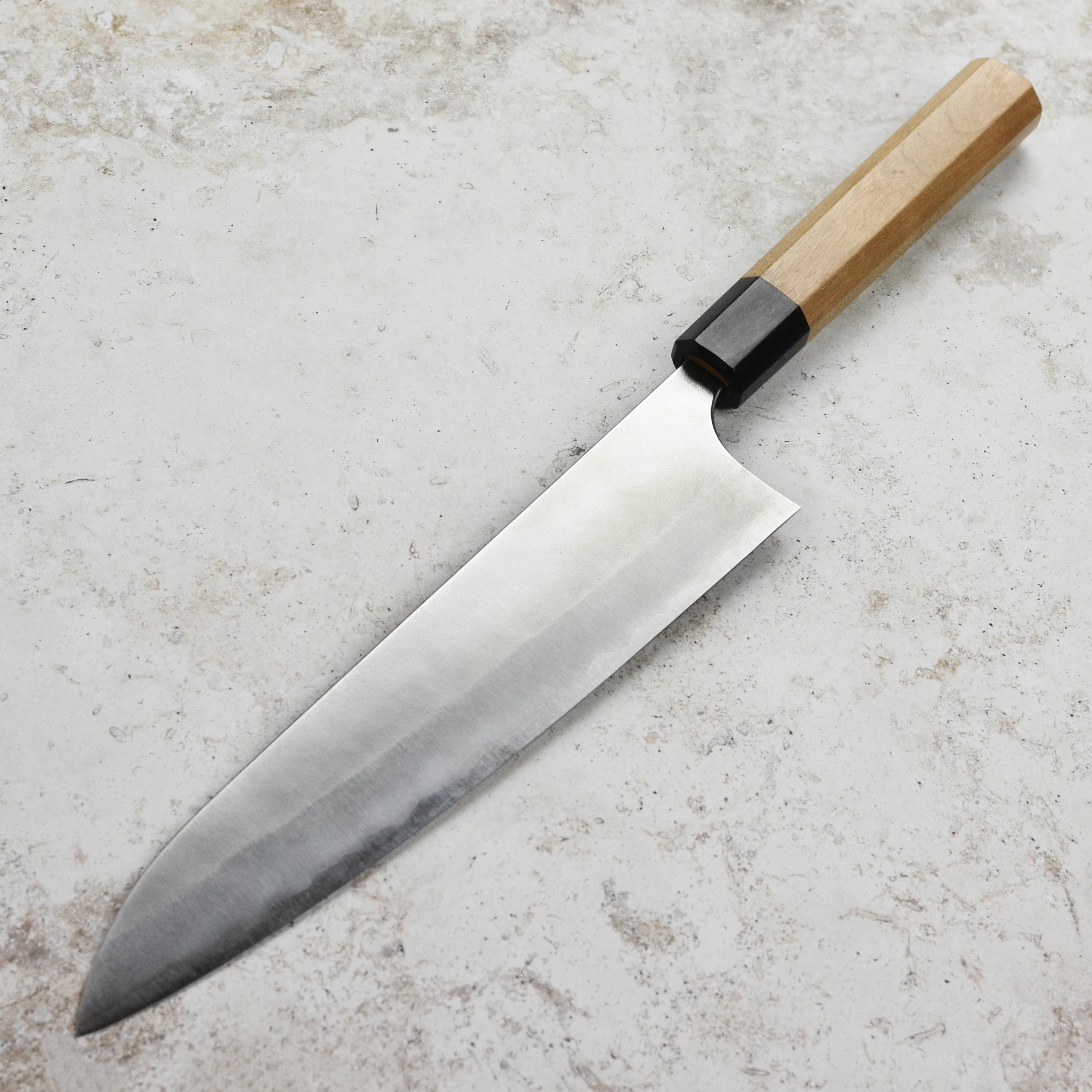 Yoshimi Kato Aogami Super Nashiji Stainless Clad 9.4" Gyuto - Image 3