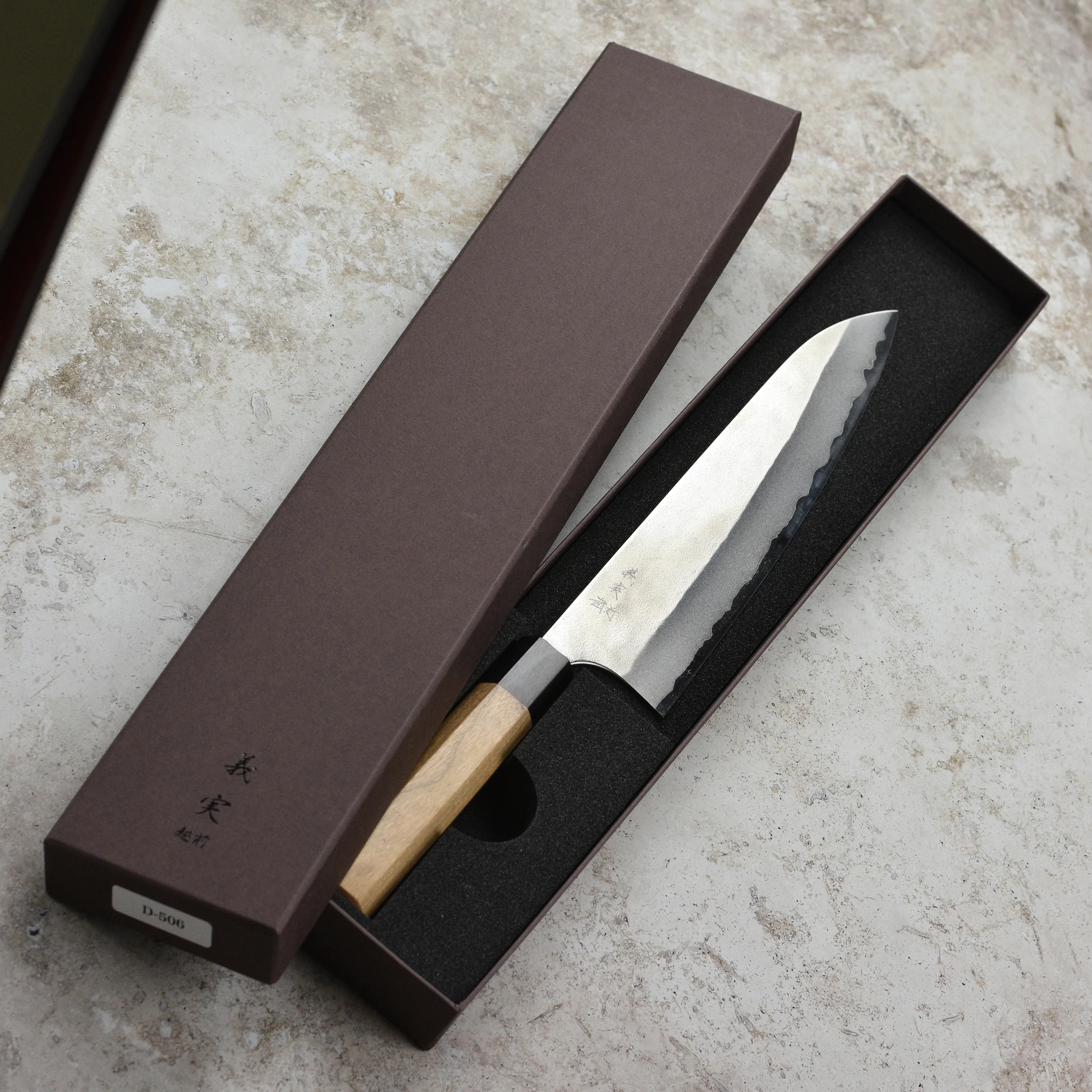 Yoshimi Kato Aogami Super Nashiji Stainless Clad 9.4" Gyuto - Image 6