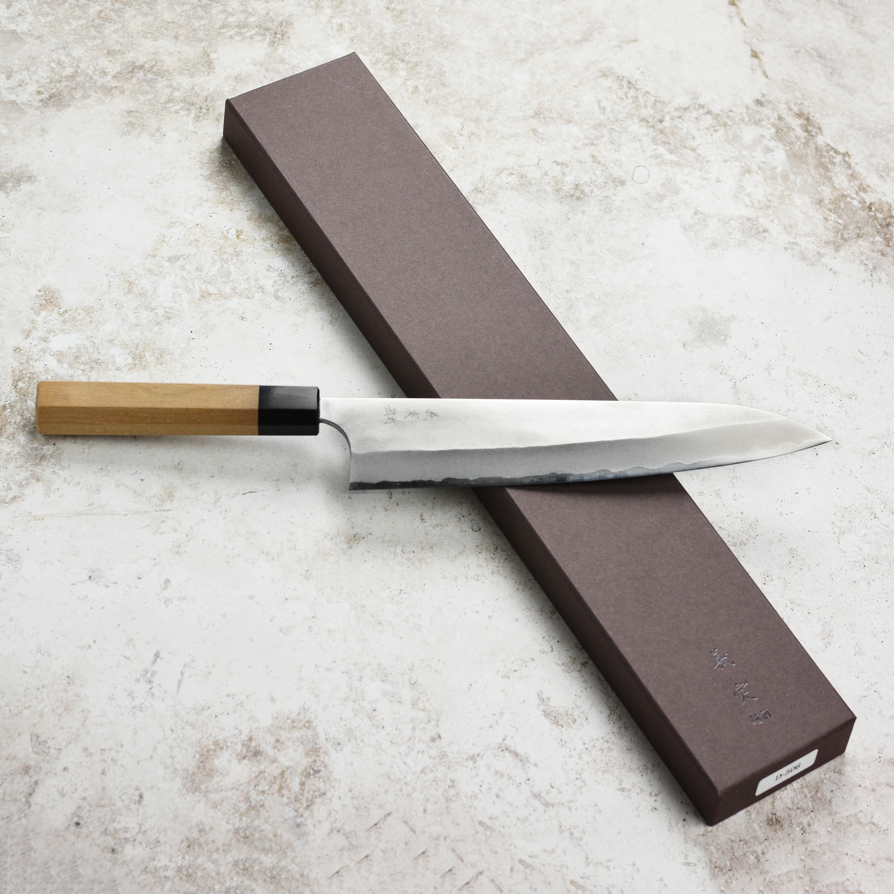 Yoshimi Kato Aogami Super Nashiji Stainless Clad 9.4" Gyuto - Image 7