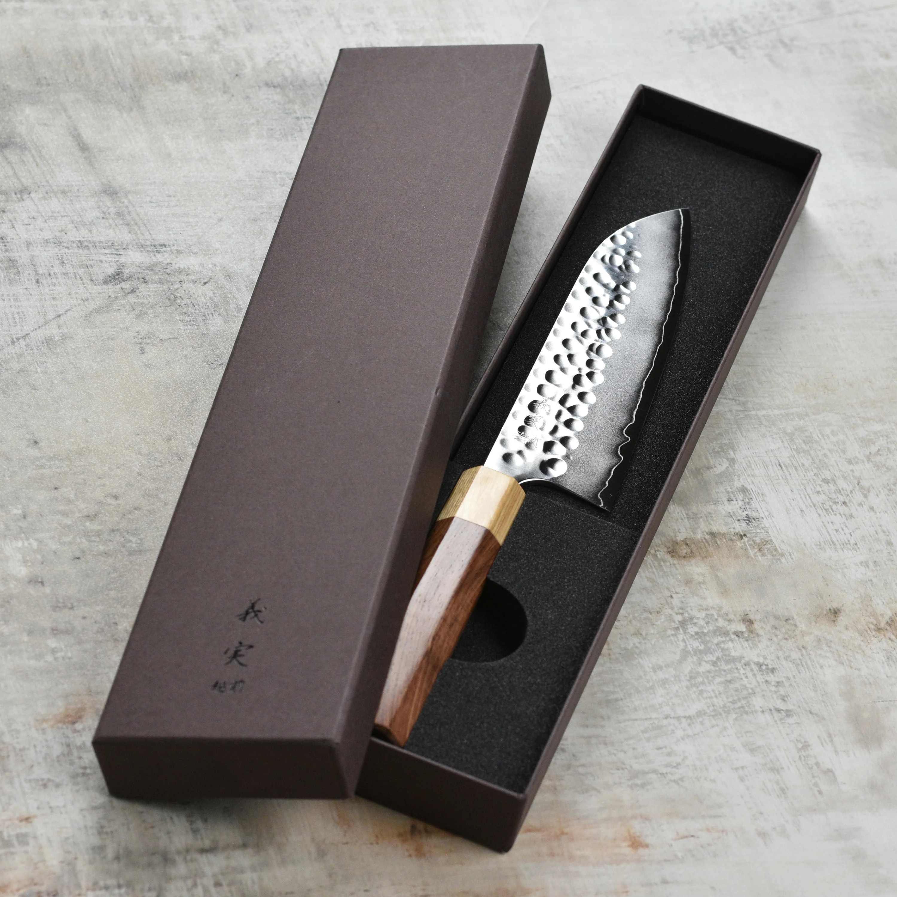 Yoshimi Kato Forged Ginsan Stainless Clad 6.7" Santoku - Image 4