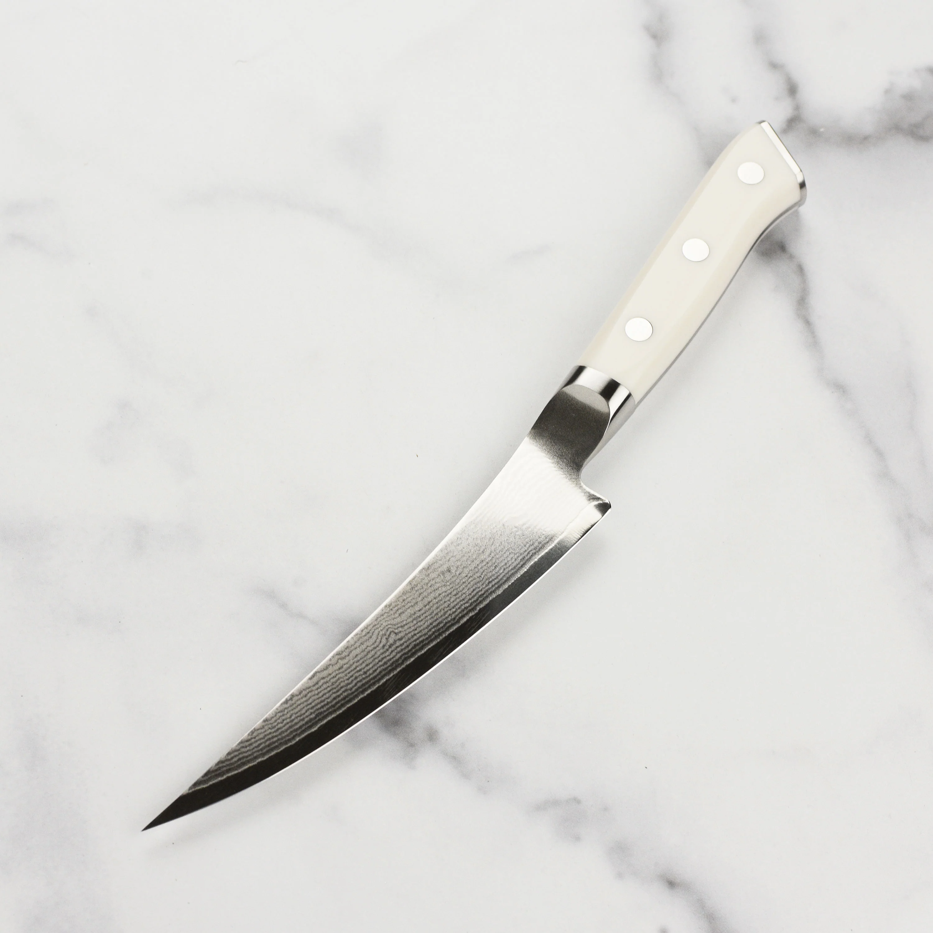 Zanmai Classic Damascus Corian 6.5" Curved Boning Knife - Image 5