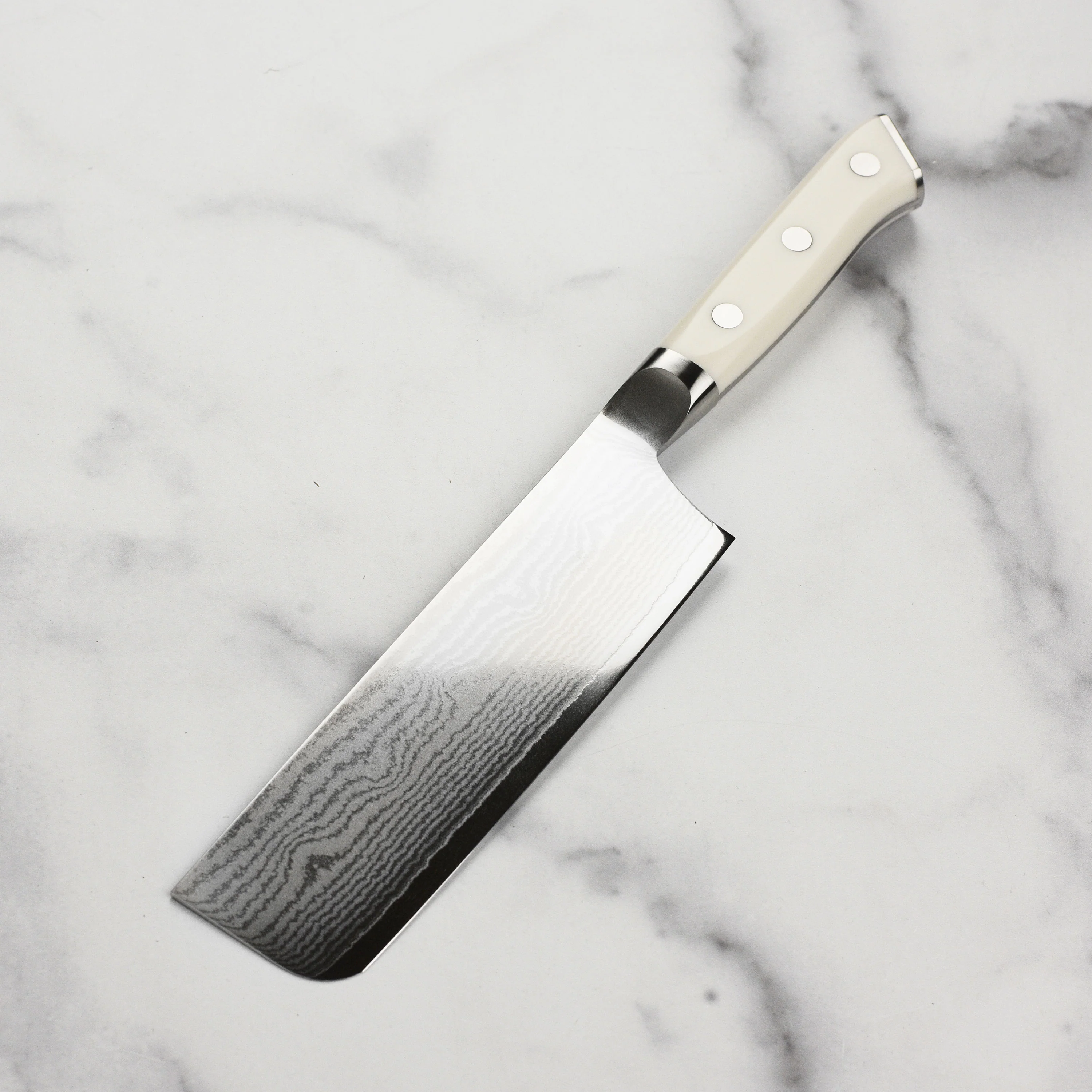 Zanmai Classic Damascus Corian 6.5" Nakiri - Image 5