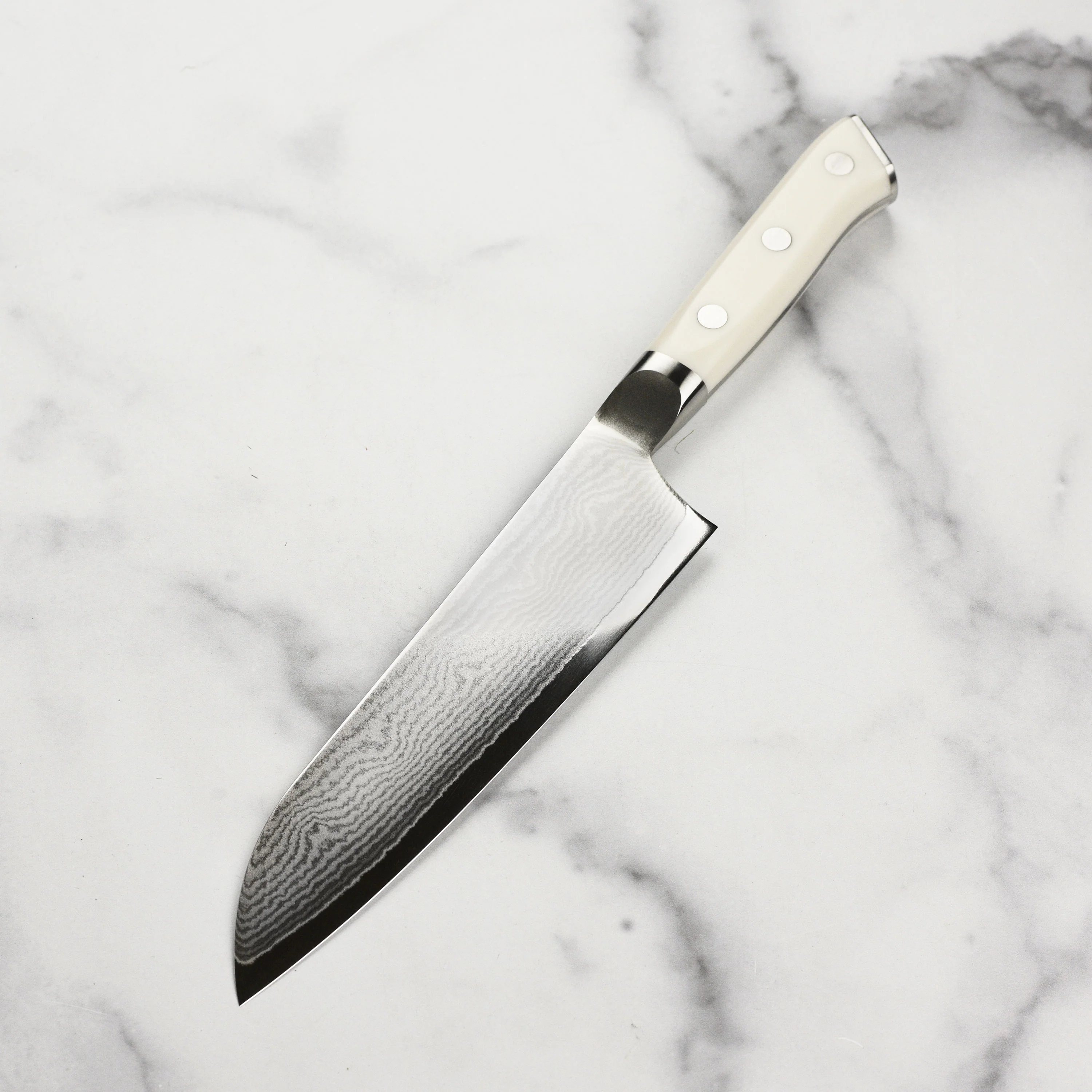 Zanmai Classic Damascus Corian 7" Santoku - Image 5