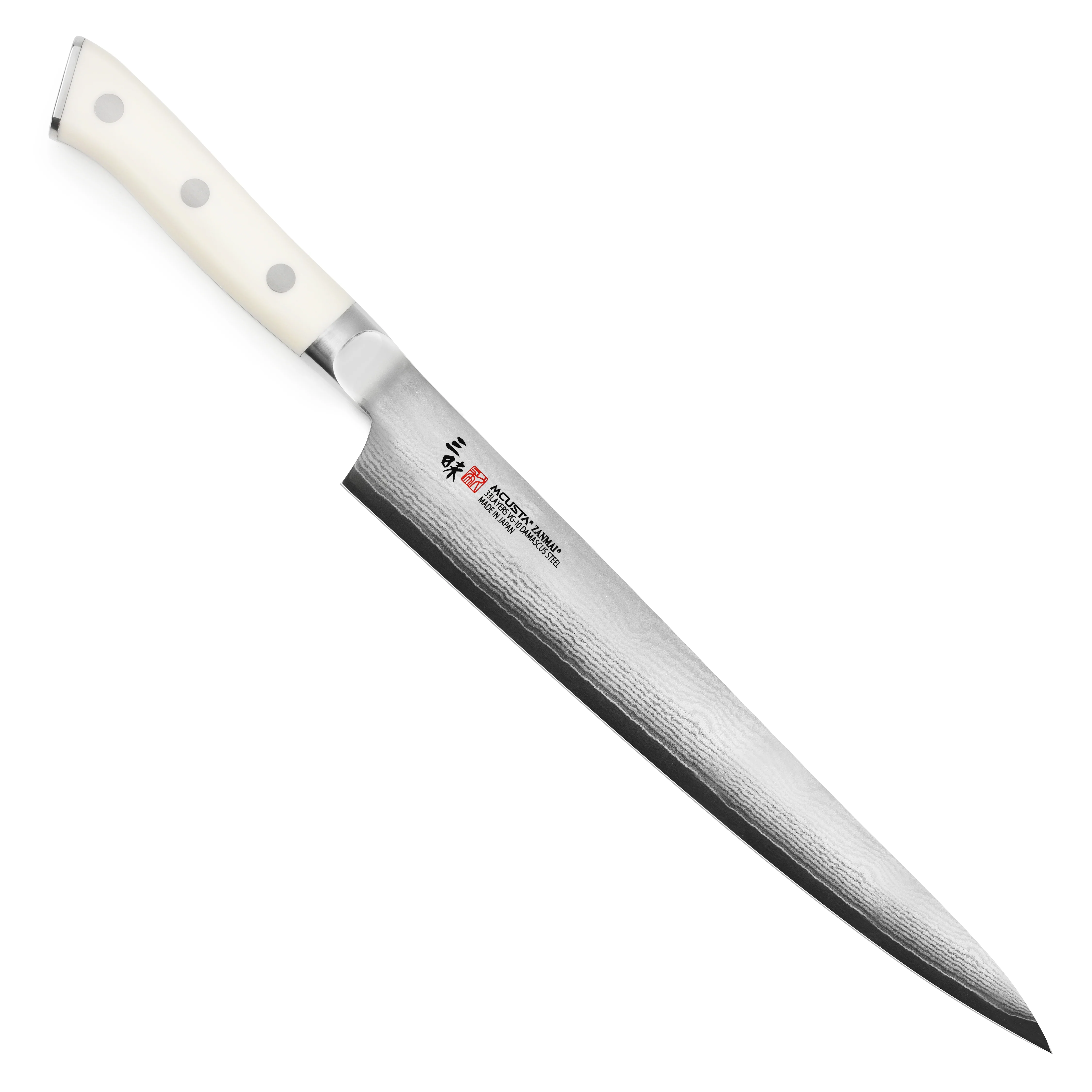 Zanmai Classic Damascus Corian 9.4" Sujihiki - Image 3