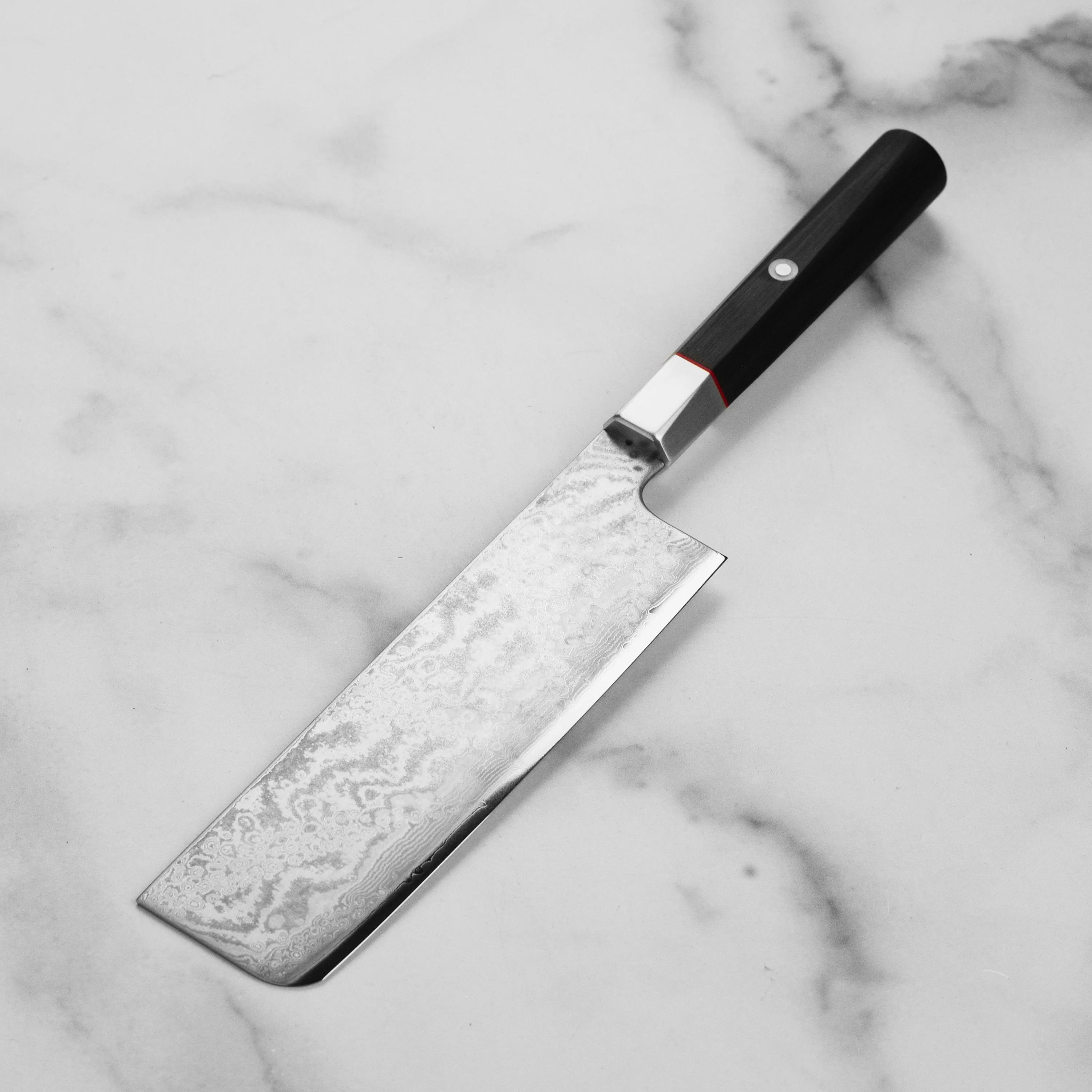Zanmai Hybrid Damascus Splash 6.5" Nakiri - Image 5