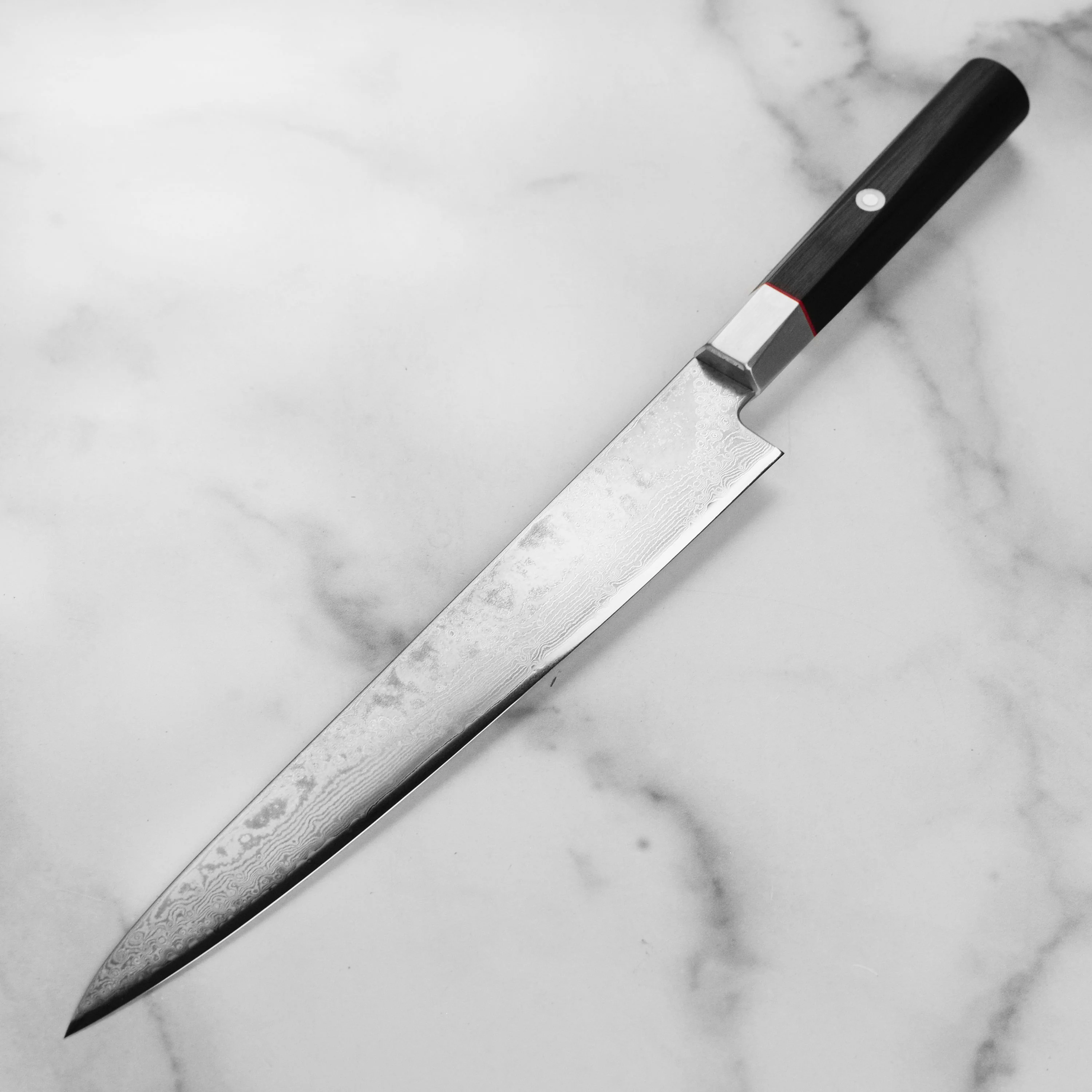 Zanmai Hybrid Damascus Splash 9.4" Sujihiki - Image 5